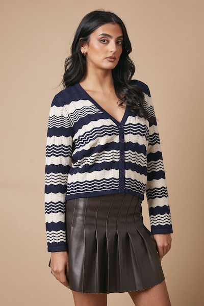Oasis V Neck Wide Sleeve Cardigan Navy