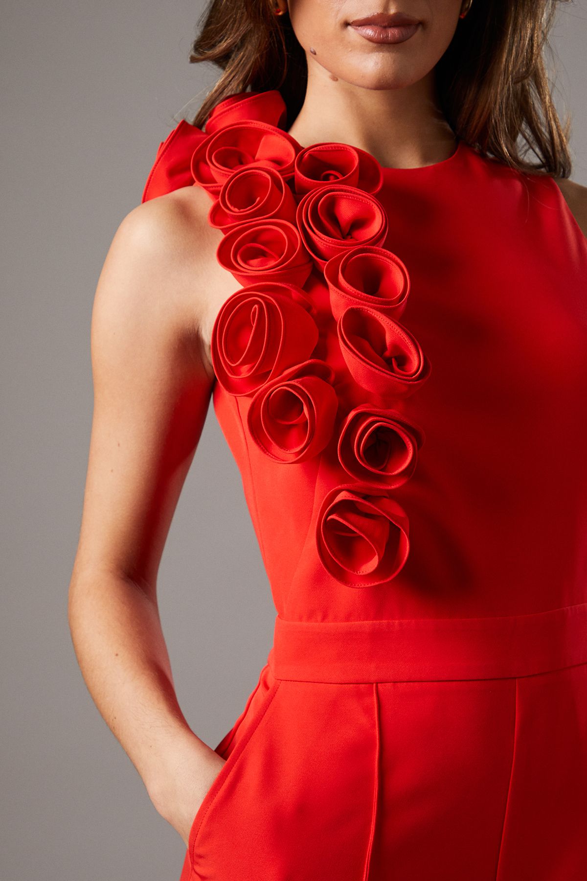 Coast Corsage Detail Pleated Jumpsuit Poppy image 3