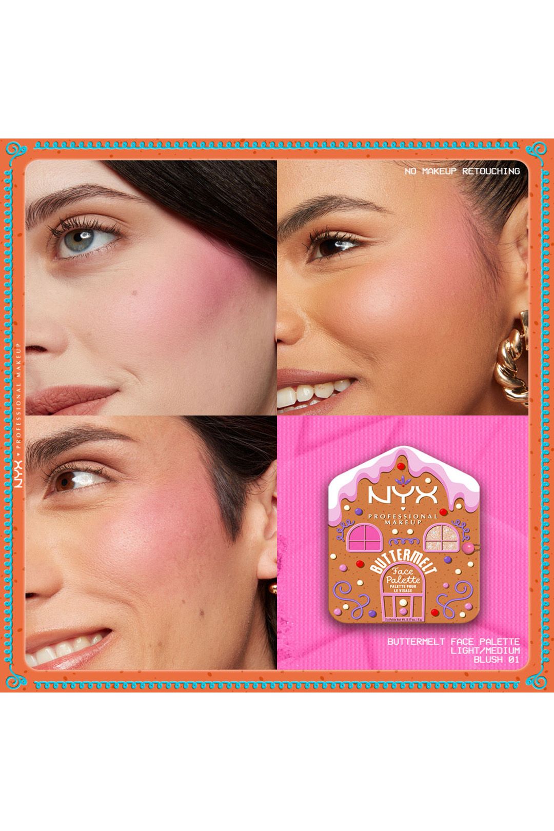 NYX Professional Makeup Buttermelt Face Palette, Blush & Highlighter Duo - Light/Medium Multi image 3