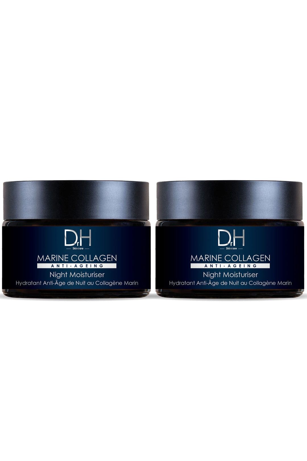 Dr H Marine Collagen Night Moisturiser 60ml x 2 Duo Set image 1