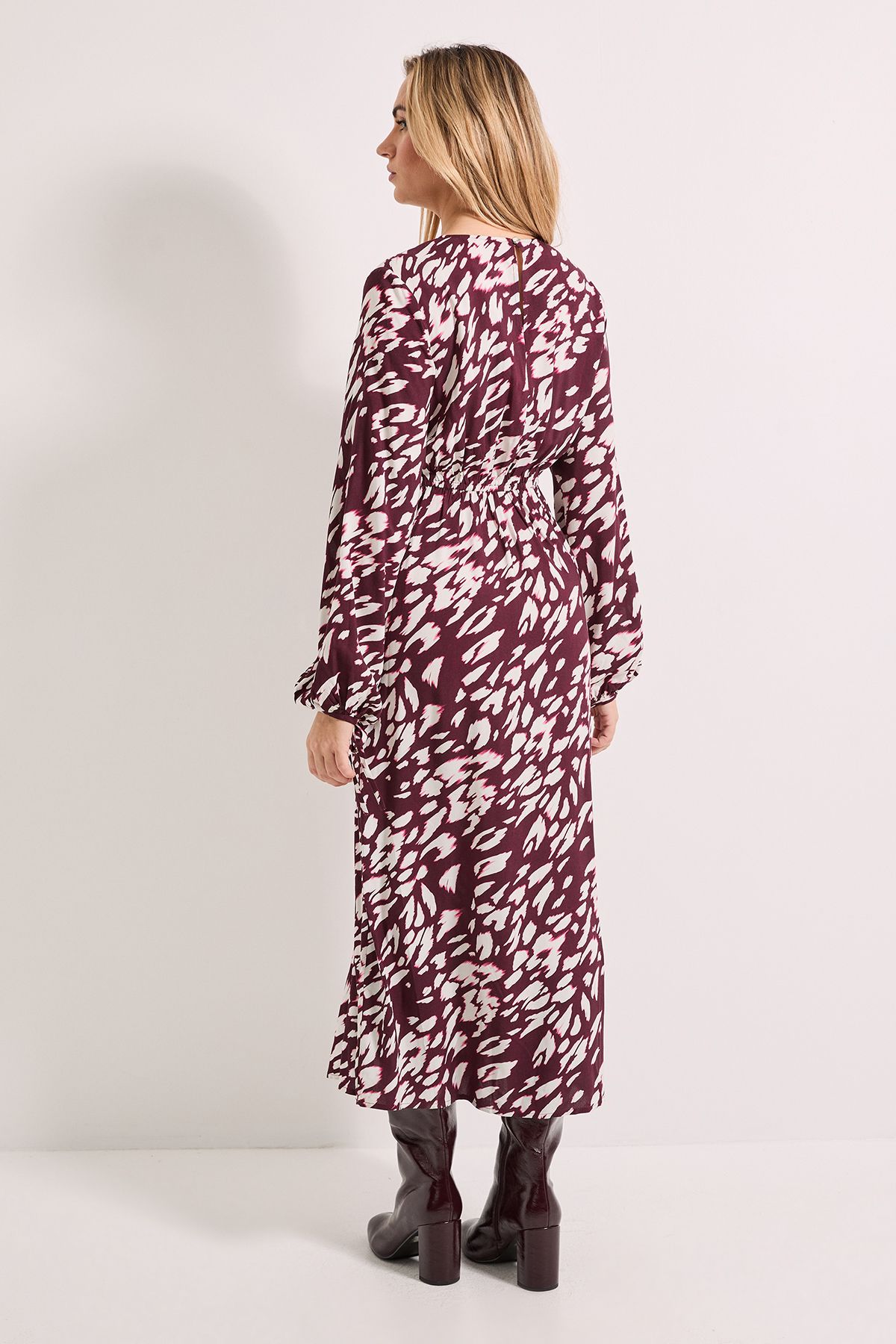 Dorothy Perkins Animal Keyhole Tie Detail Midi Dress Animal image 3