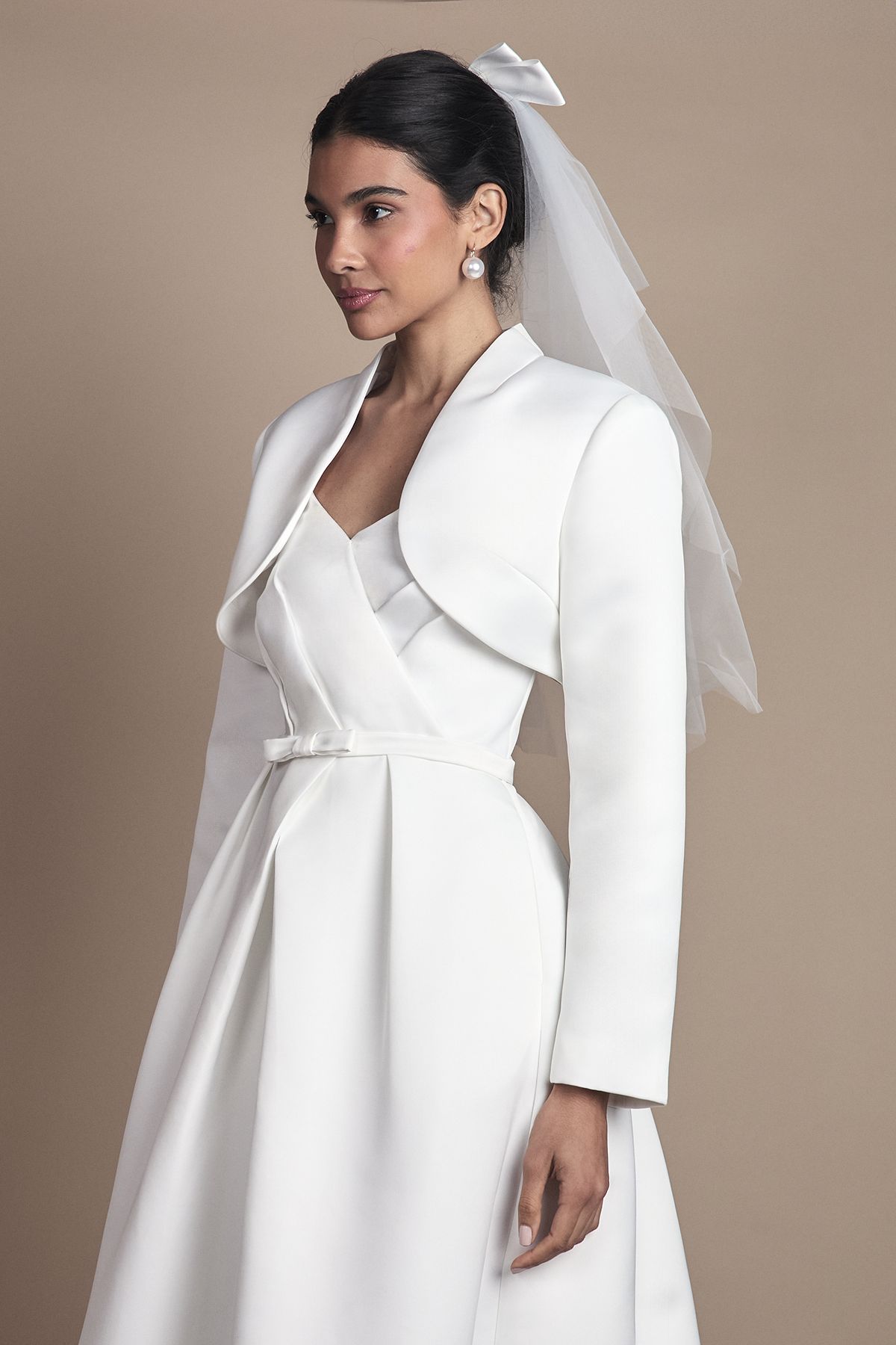Coast Satin Bridal Bolero Jacket Ivory image 1