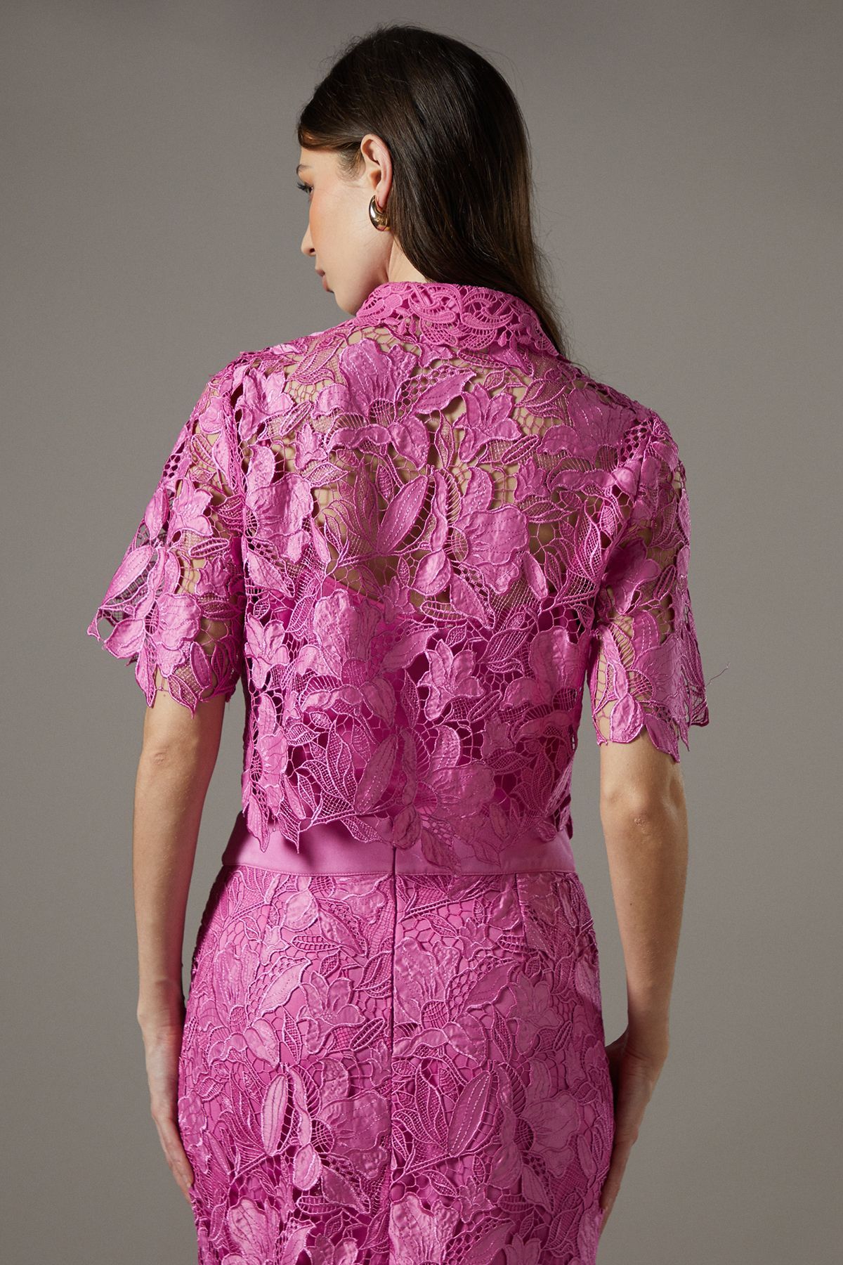Coast Lace Pearl Button Shirt Pink image 3