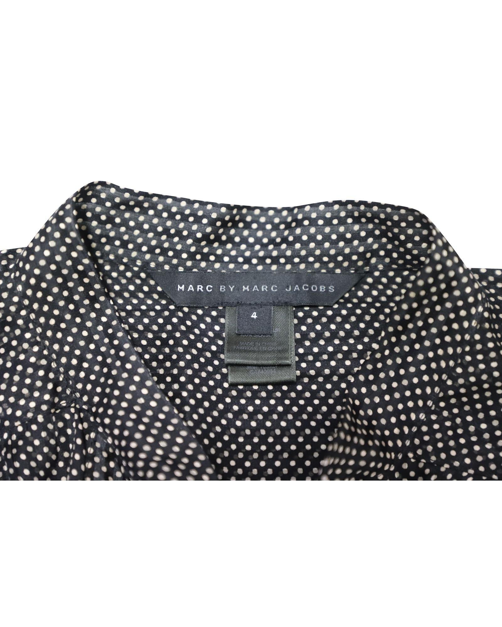 Marc Jacobs Preloved Polka Dot Blouse Three Quarter Sleeves Wo - Black image 9