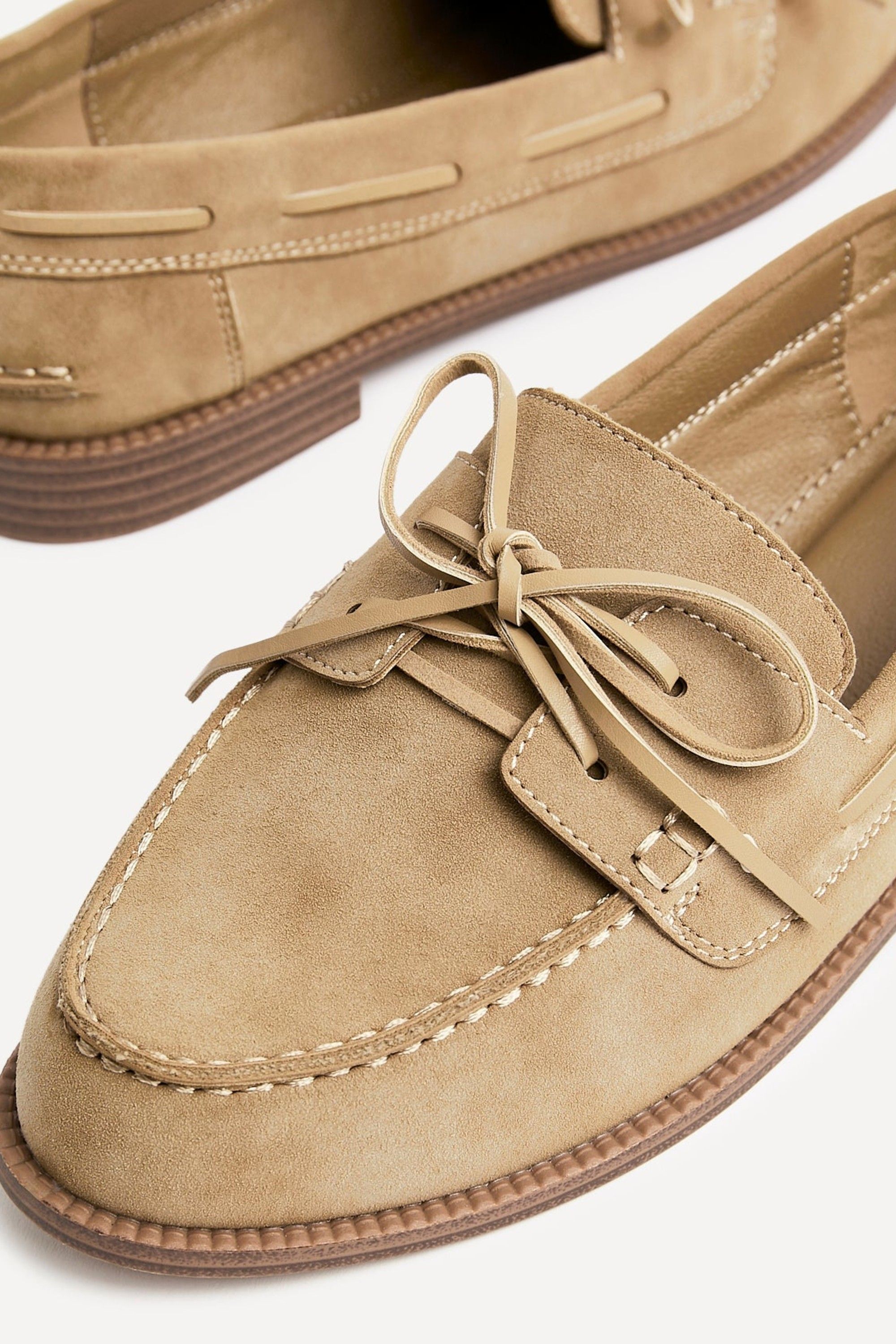 Linzi Vanish Beige Faux Suede Slip On Loafer image 4