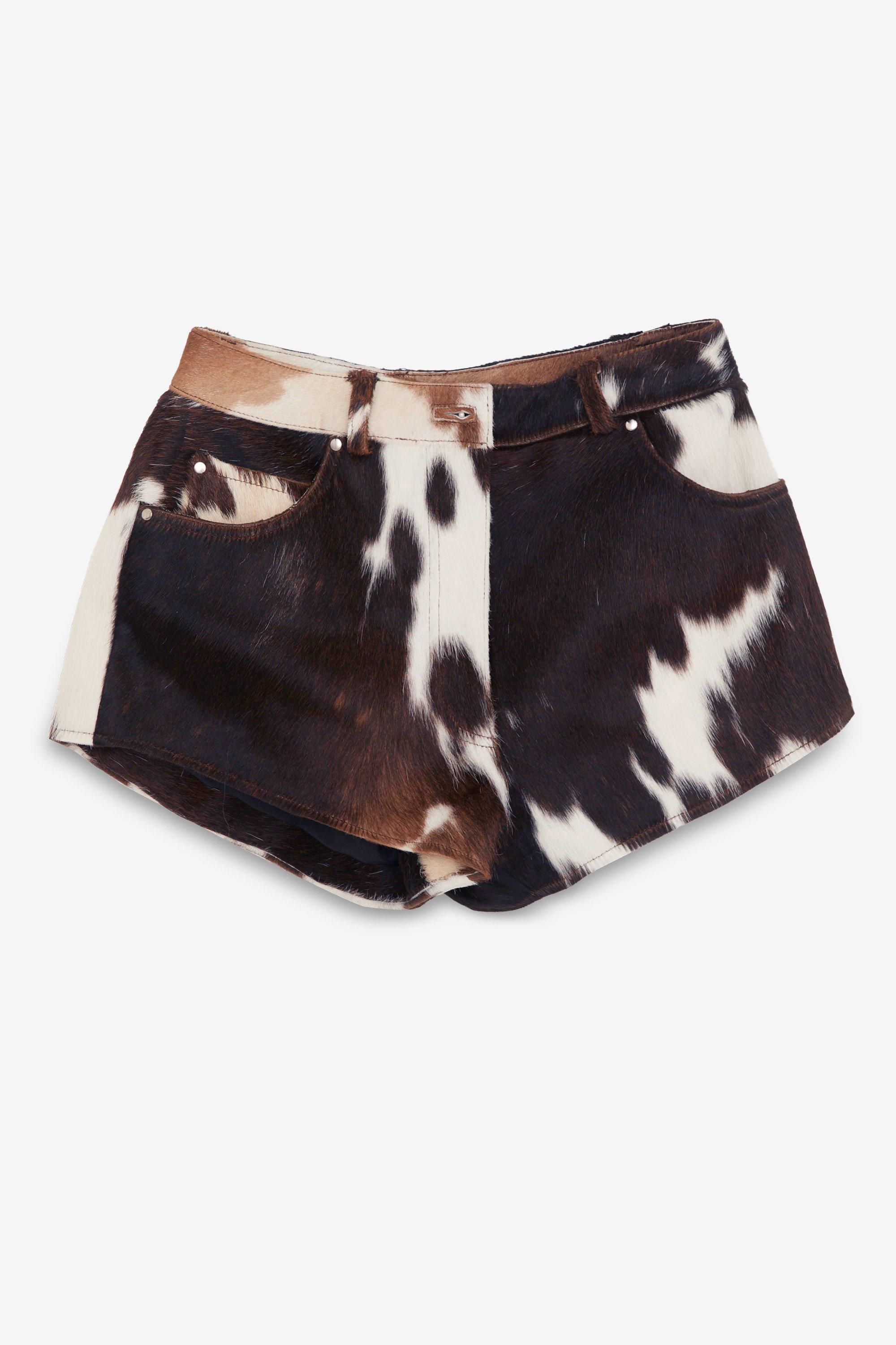 NastyGal Limited Cow Hide Leather Shorts Animal image 5