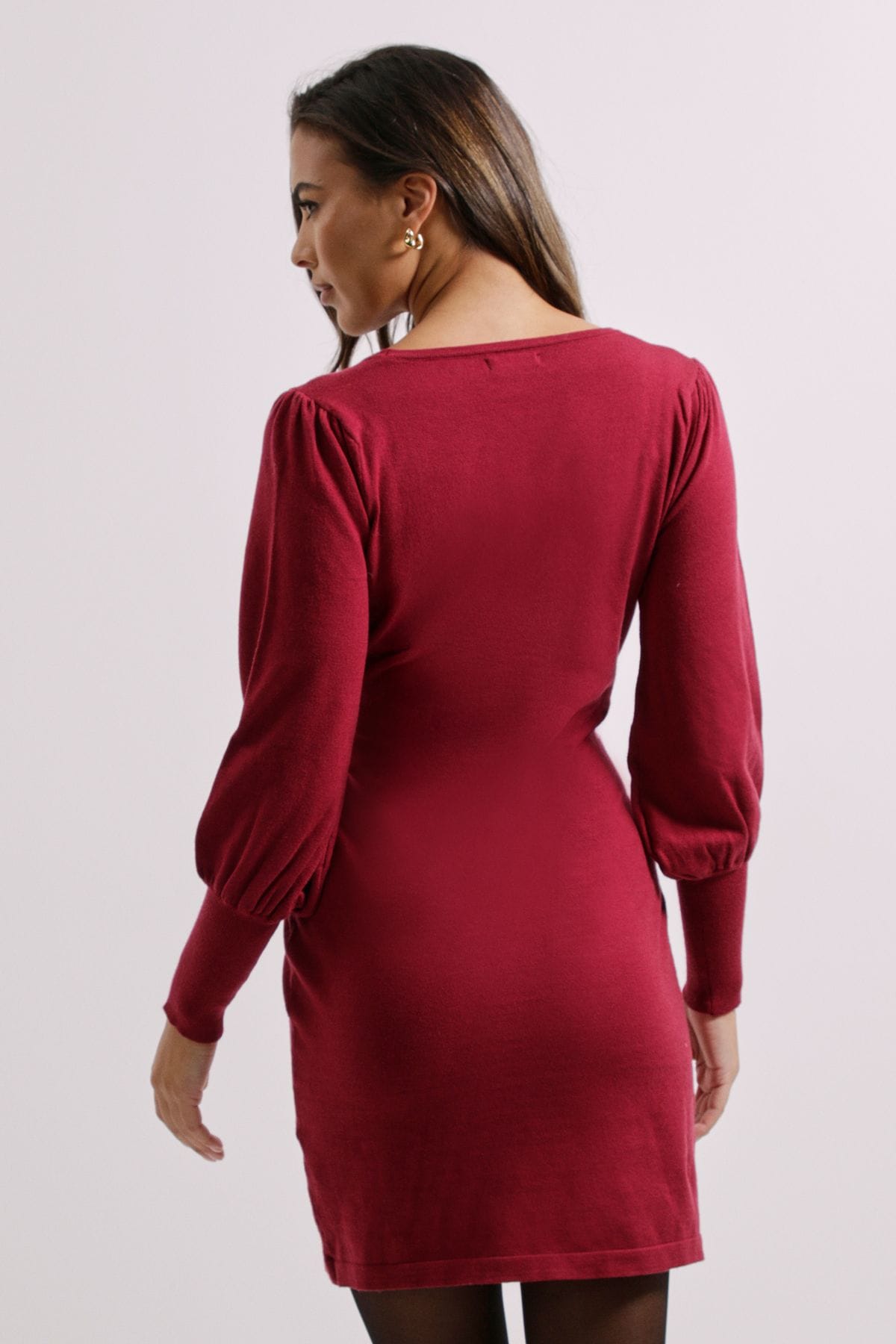 Dorothy Perkins Square Neck Balloon Sleeve Dress Berry image 3