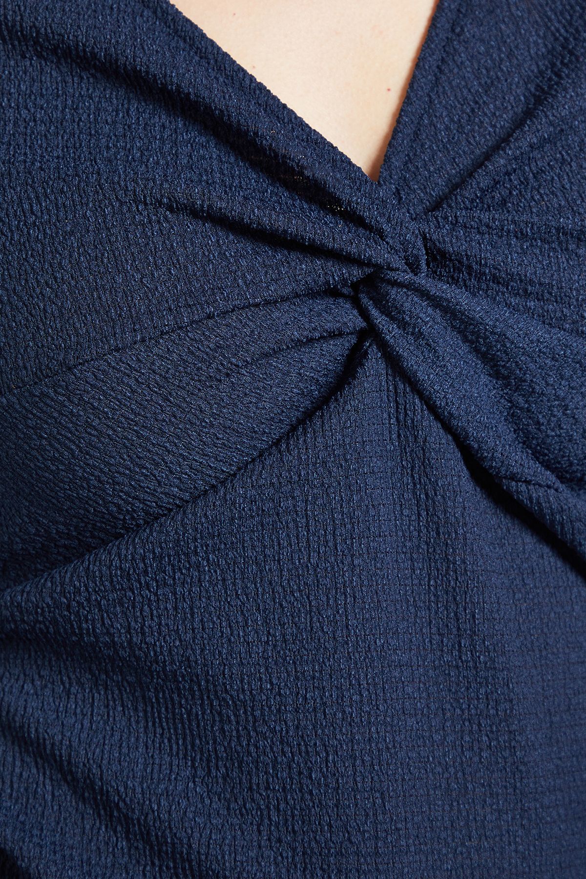 Principles Crinkle Jersey Twist Front Top Navy image 5