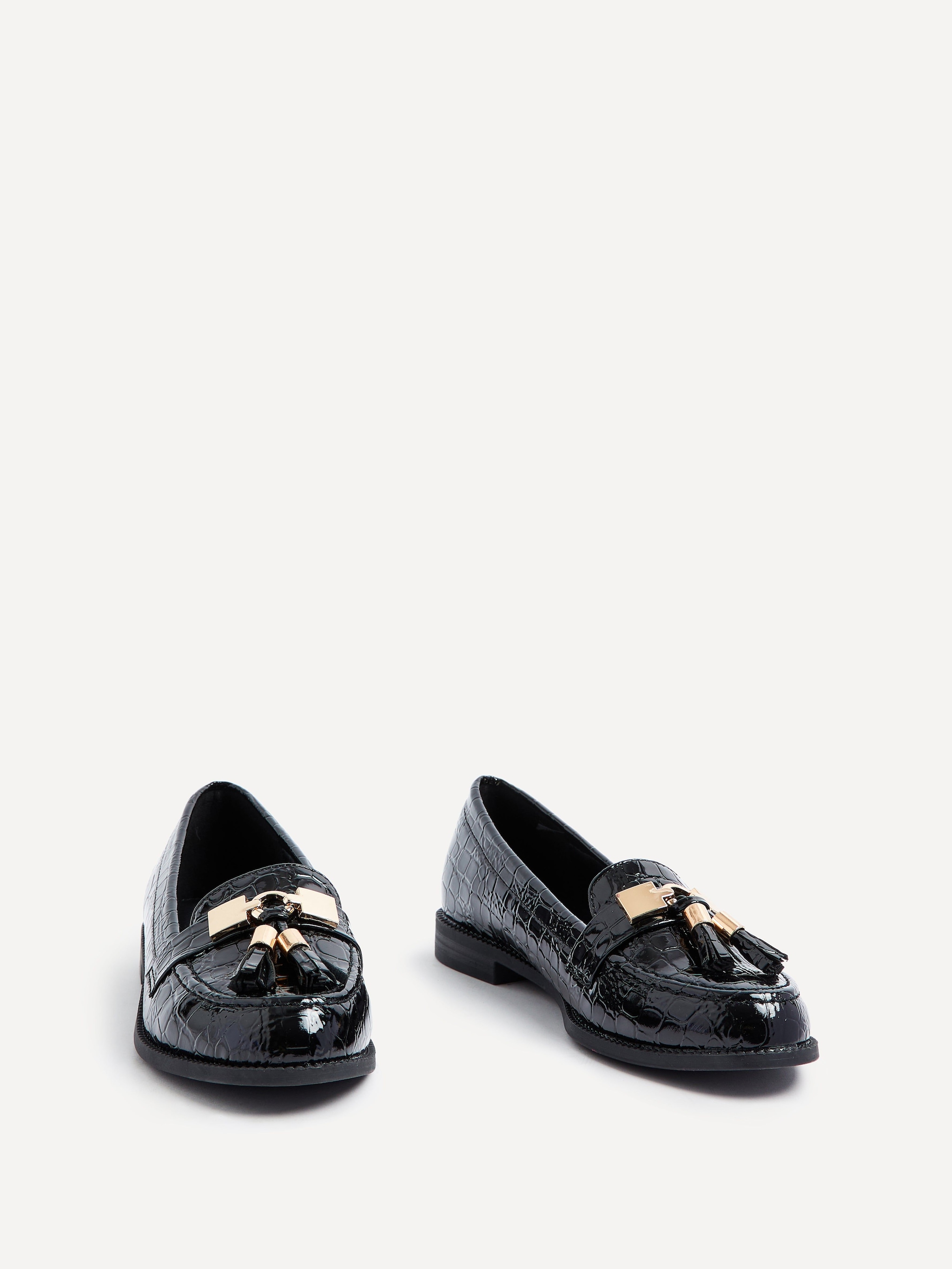 Linzi Tonia Black Croc Patent Classic Loafer image 3