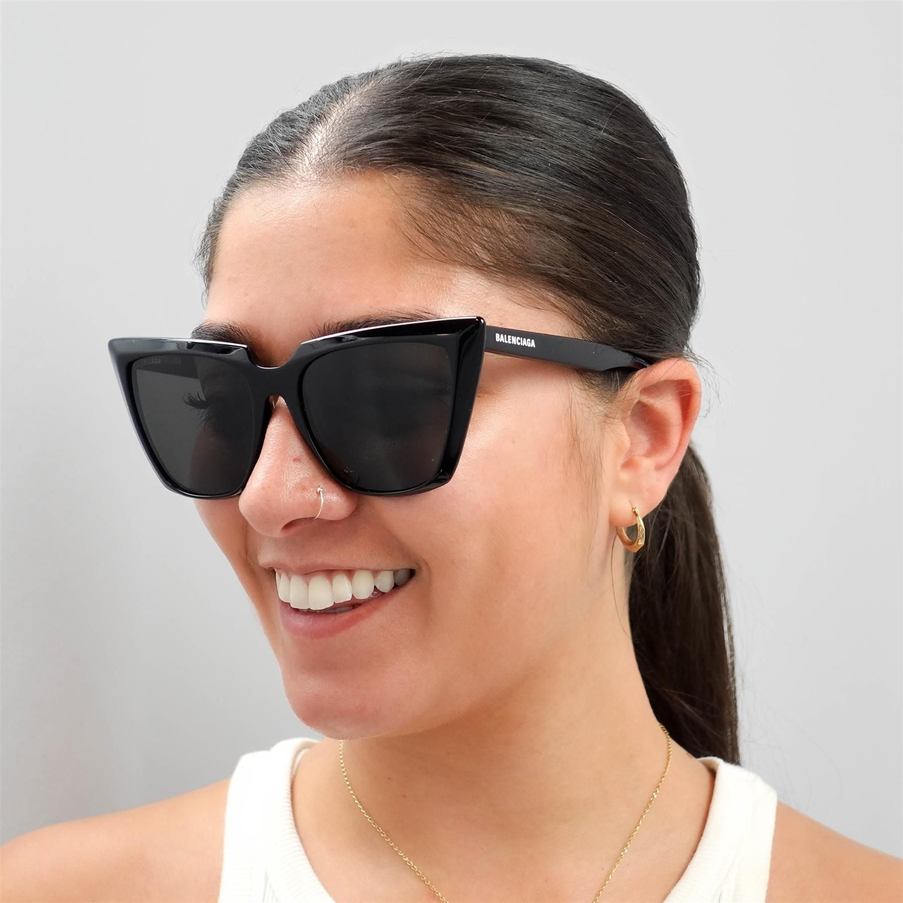 Balenciaga Cat Eye Black Grey BB0046S image 5