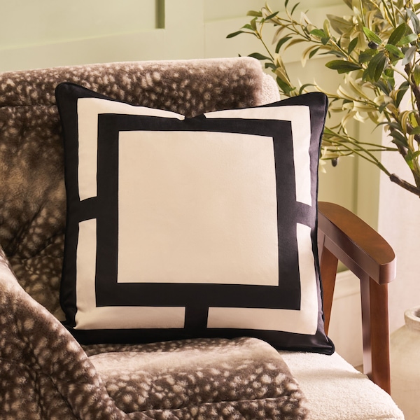 OHS 2 x Square Print Matte Velvet Decorative Cushion Covers