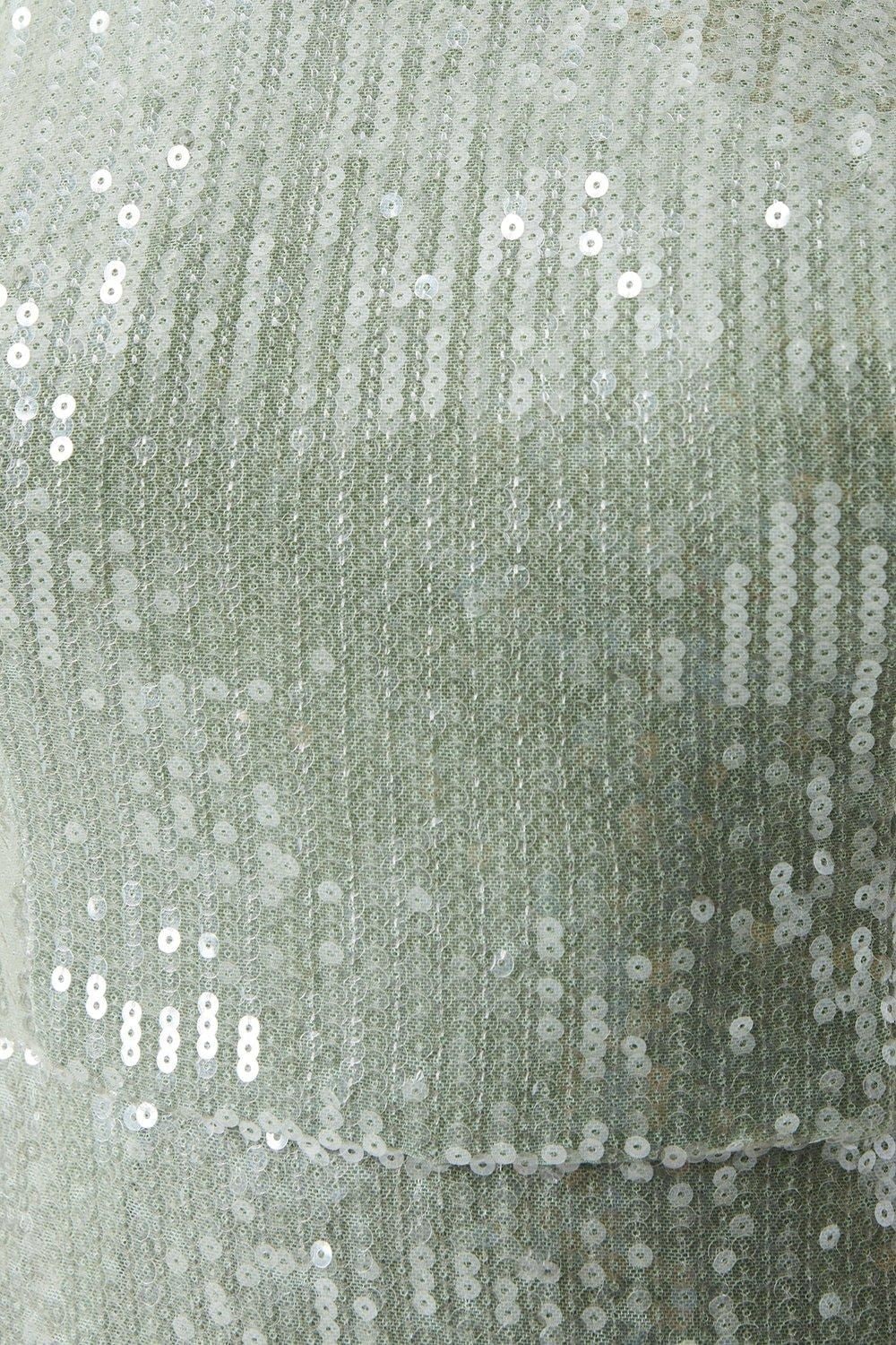 Coast Sequin Bandeau Column Bridesmaid Dress Sage image 5