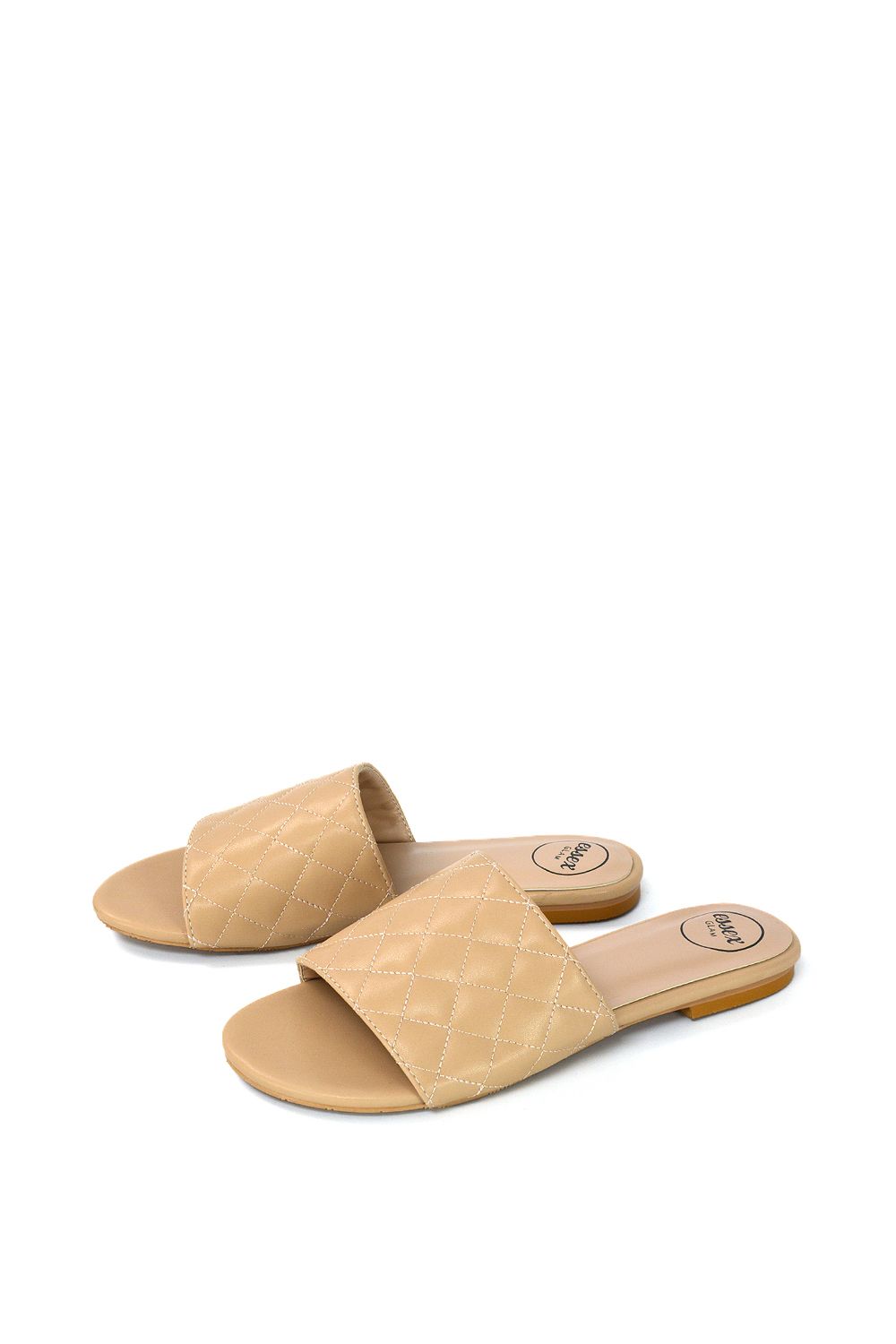 XY London 'Saylor' Quilted Detail Strappy Sandal Flat Sliders image 2