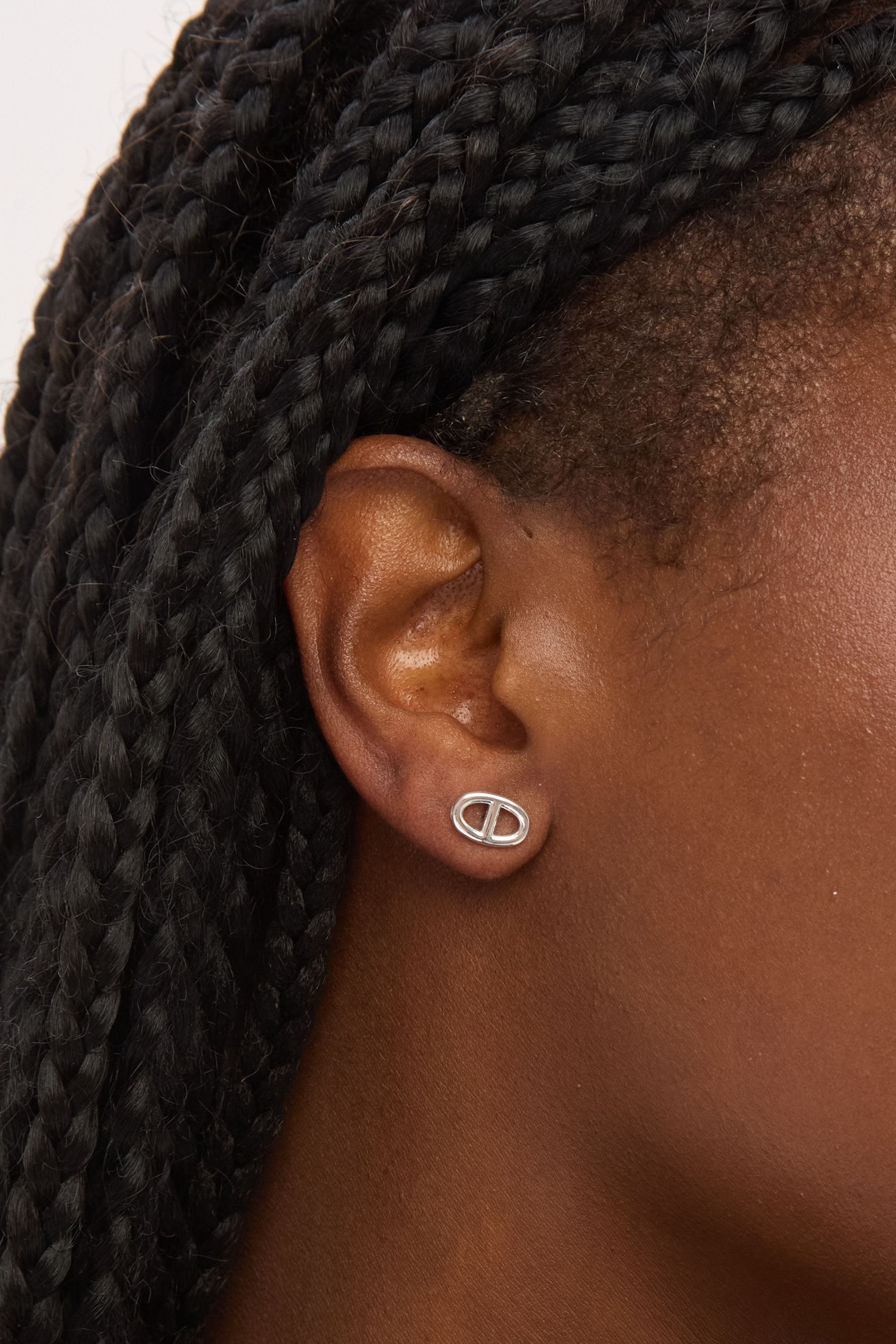 Simply Silver Sterling Silver 925 Polished Marine Stud Earrings image 3