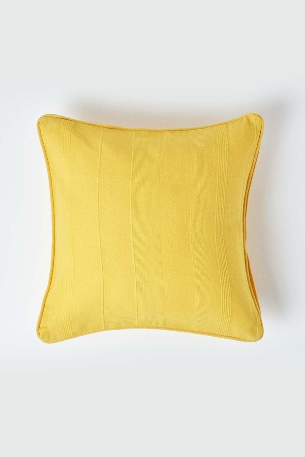Homescapes Cotton Rajput Ribbed Cushion Cover