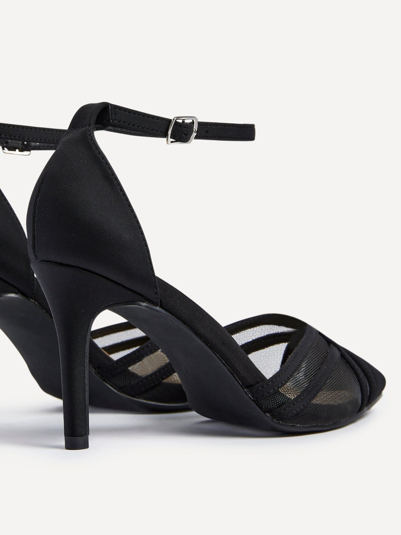 Linzi Siobhan Black Mesh Closed Back Court Heel image 4