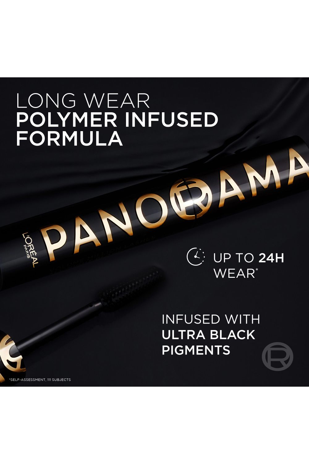 L'Oréal Paris Volume Million Lashes Panorama All Night Volumising Mascara, Black 9.9ml Black image 4