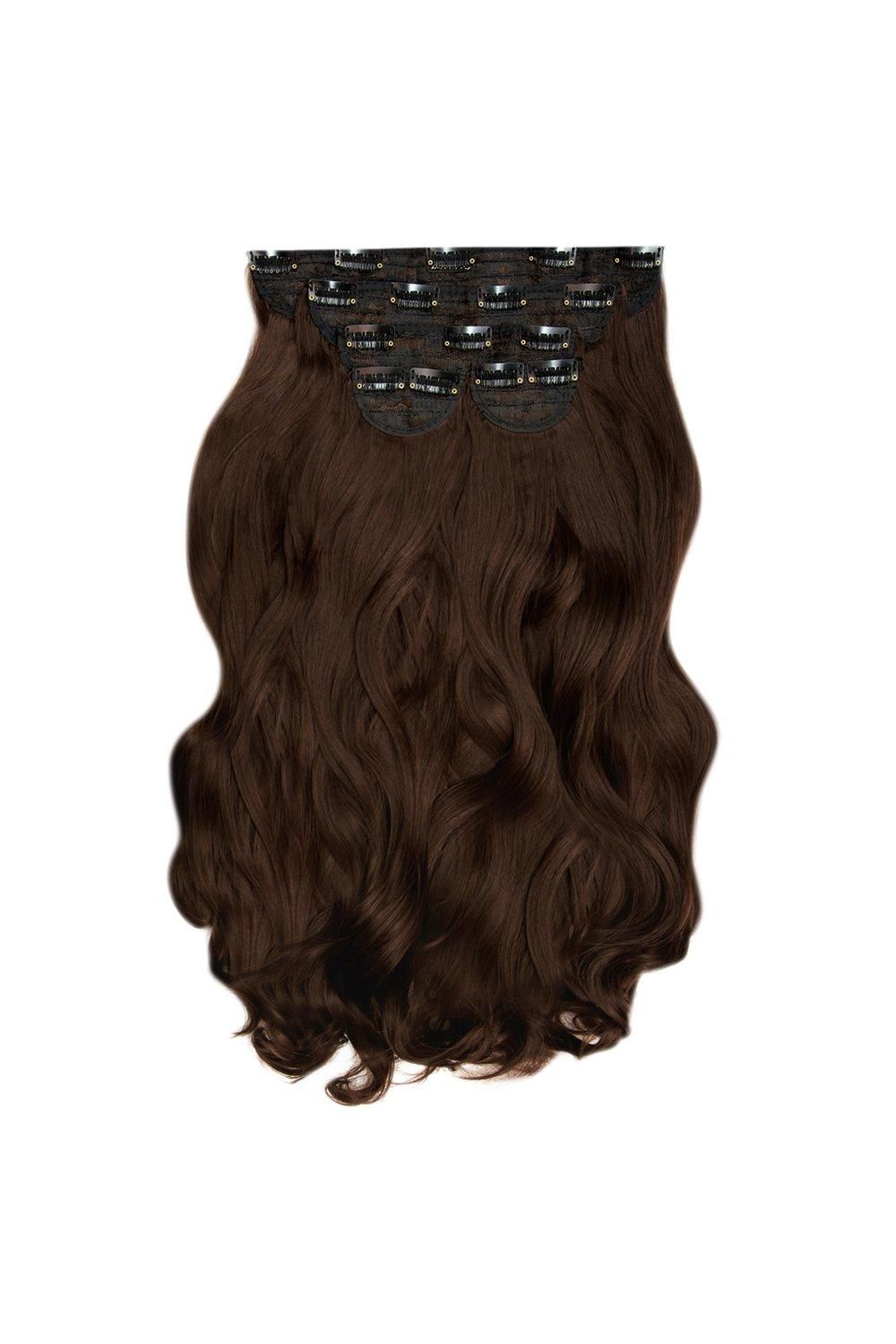 Lullabellz Super Thick 22" 5 Piece Curly Clip In Extensions Choc Brown image 1
