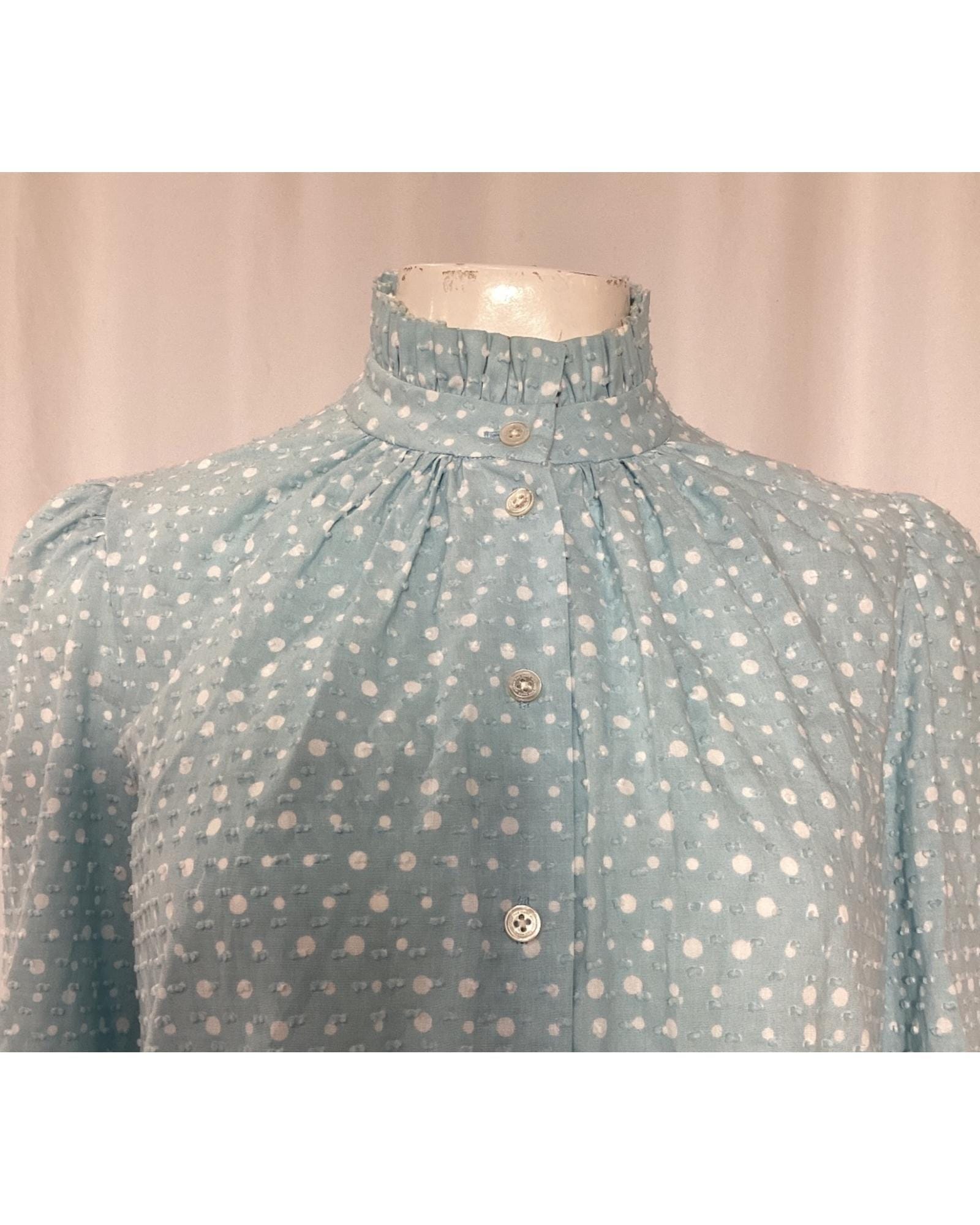 Marc Jacobs Preloved Polka Dot High Neck Blouse Wo - Blue | Light Blue image 9