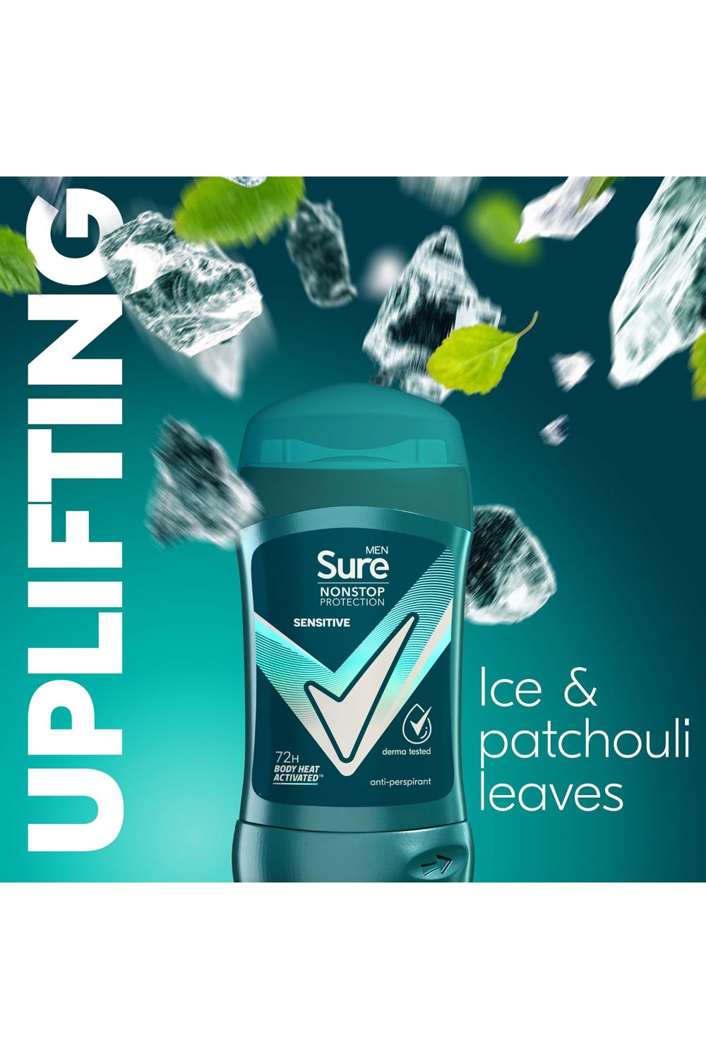 Sure Men 'Antiperspirant Deodorant' Stick 72H Nonstop Protection, 3x50ml image 3