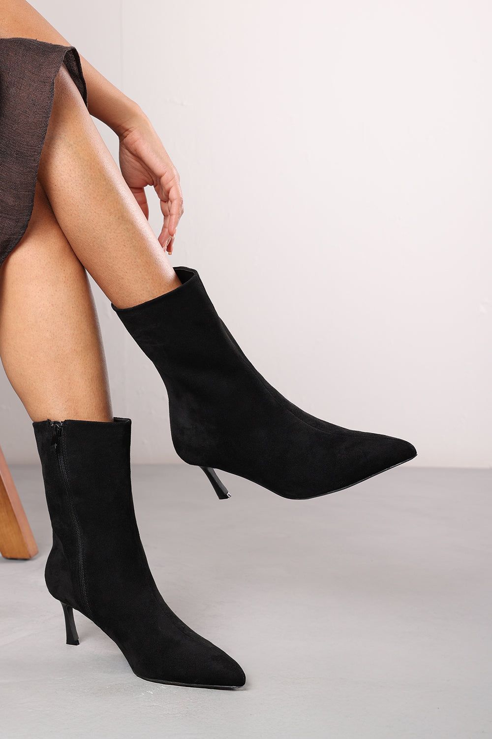 Where's That From 'Aubrey' Suede Pointed Toe Ankle Low Heel Boot image 7