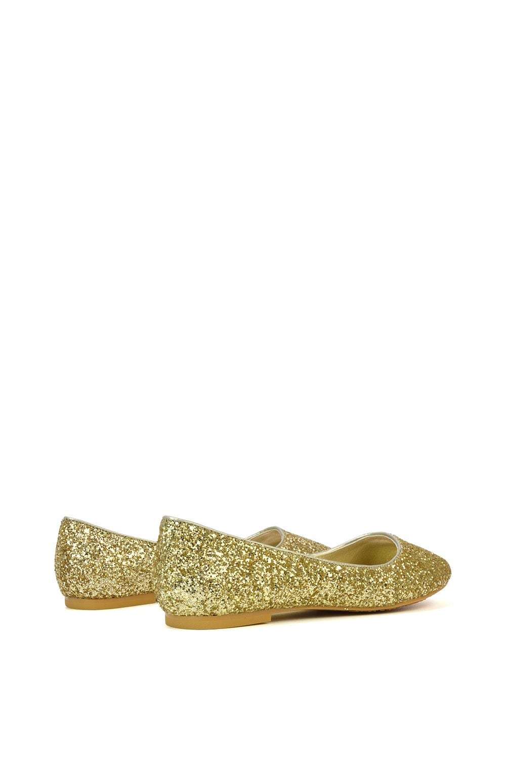 XY London 'Karissa' Flat Slip on Sparkly Glitter Ballerina Pumps image 3