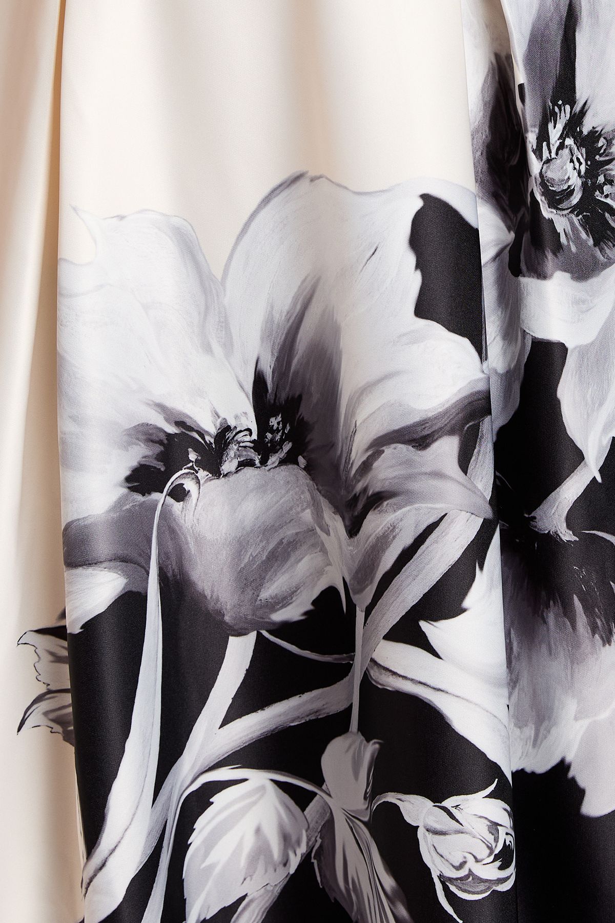 Coast Satin Midi Skirt With Placement Print Black image 4