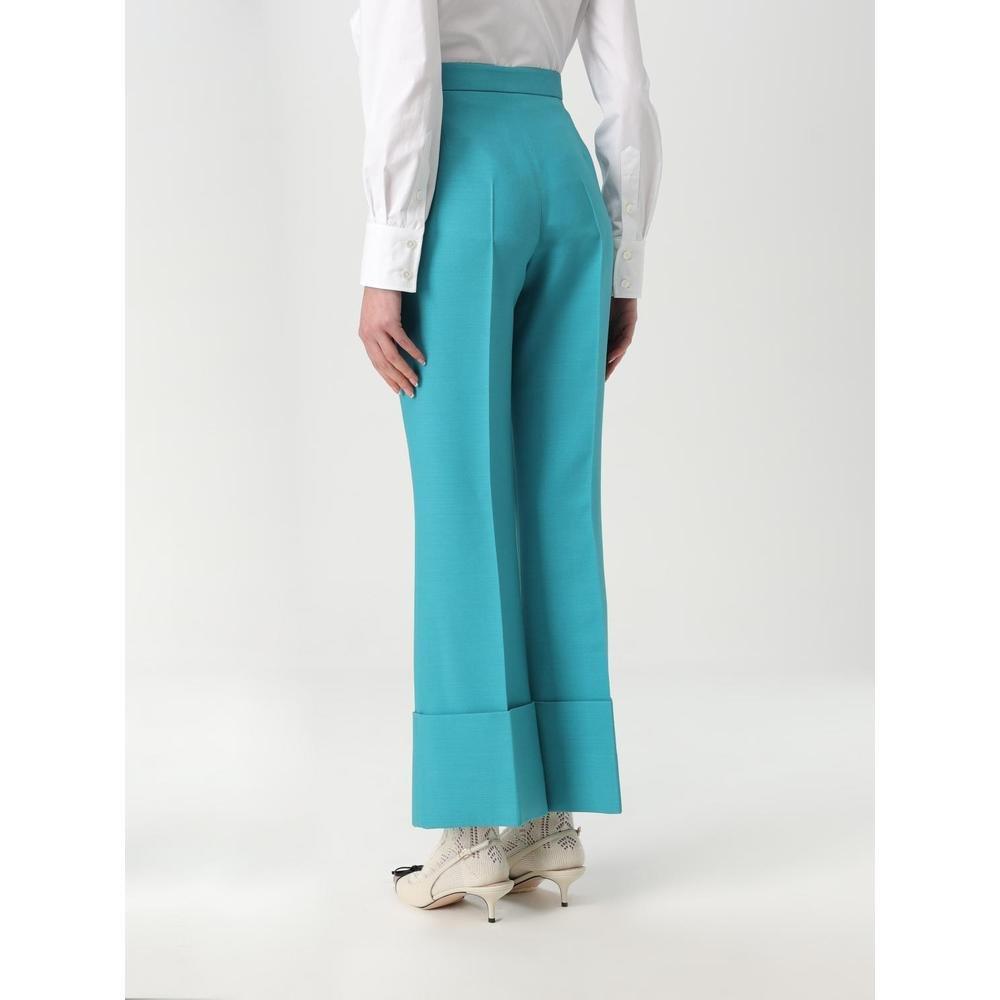 Valentino Tailored Culottes Cuffed Hem Wo - Blue Pants image 3