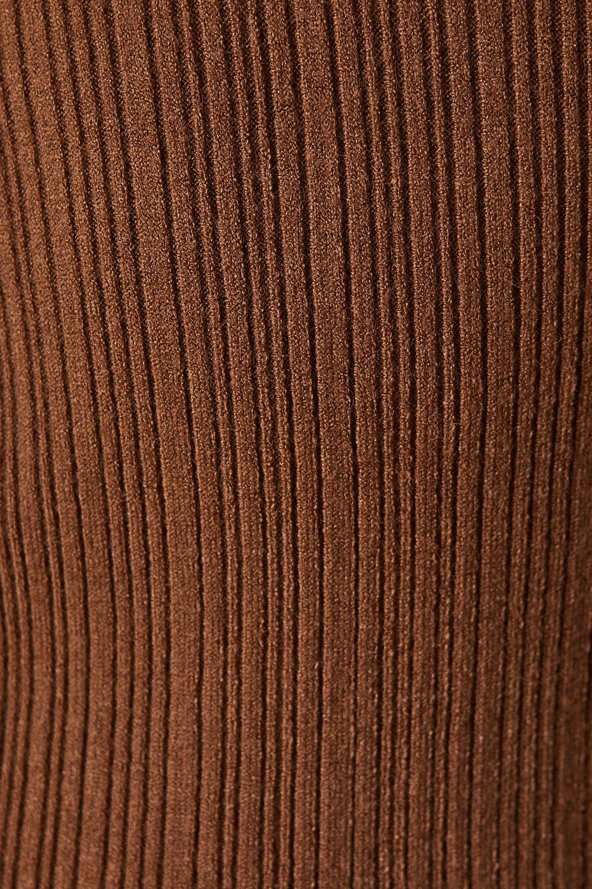 Oasis Ribbed Collared Knitted Midi Dress Camel image 5