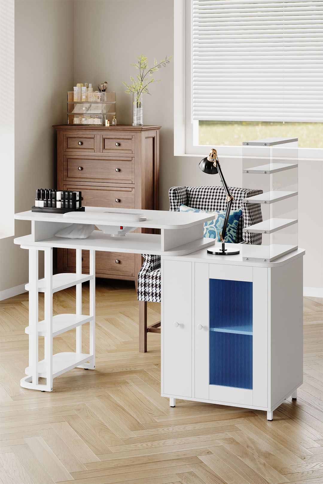 SHEONLY Professional Mobile Manicure Table with Built-in Dust Collector image 3