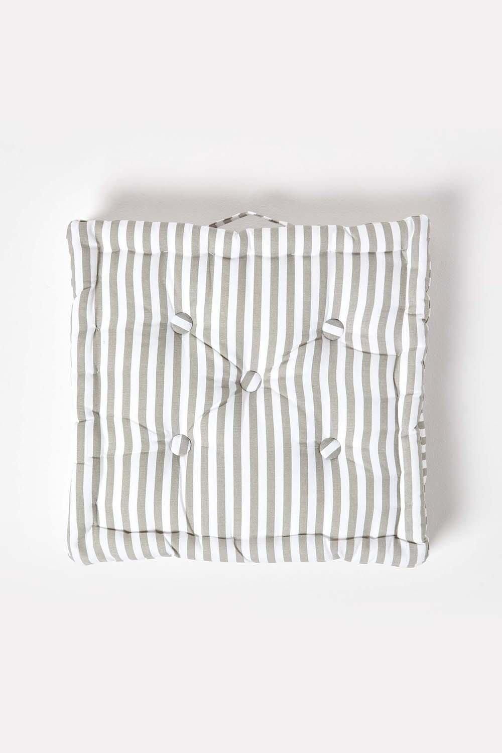 Homescapes Cotton Thin Stripe Floor Cushion image 3