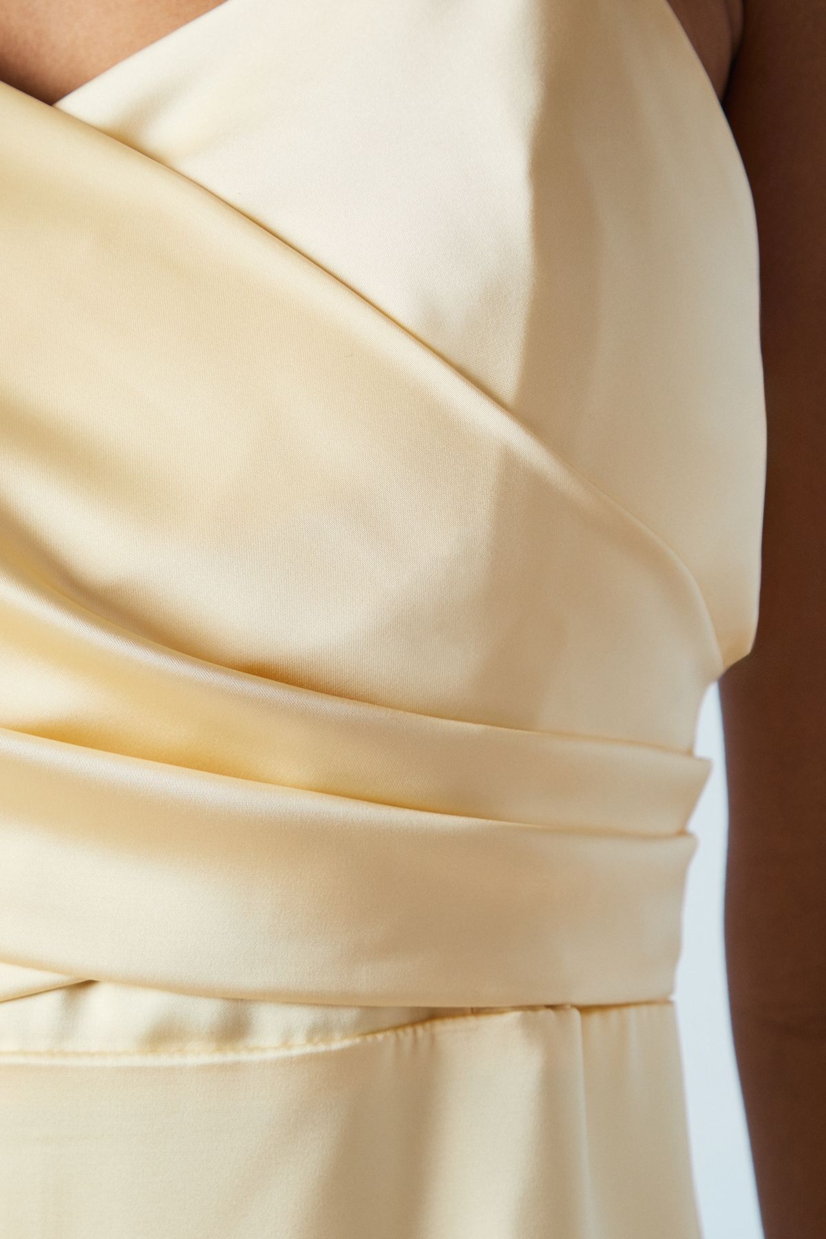 Coast Wrap Waist Satin Cami Bridesmaid Dress Lemon image 6