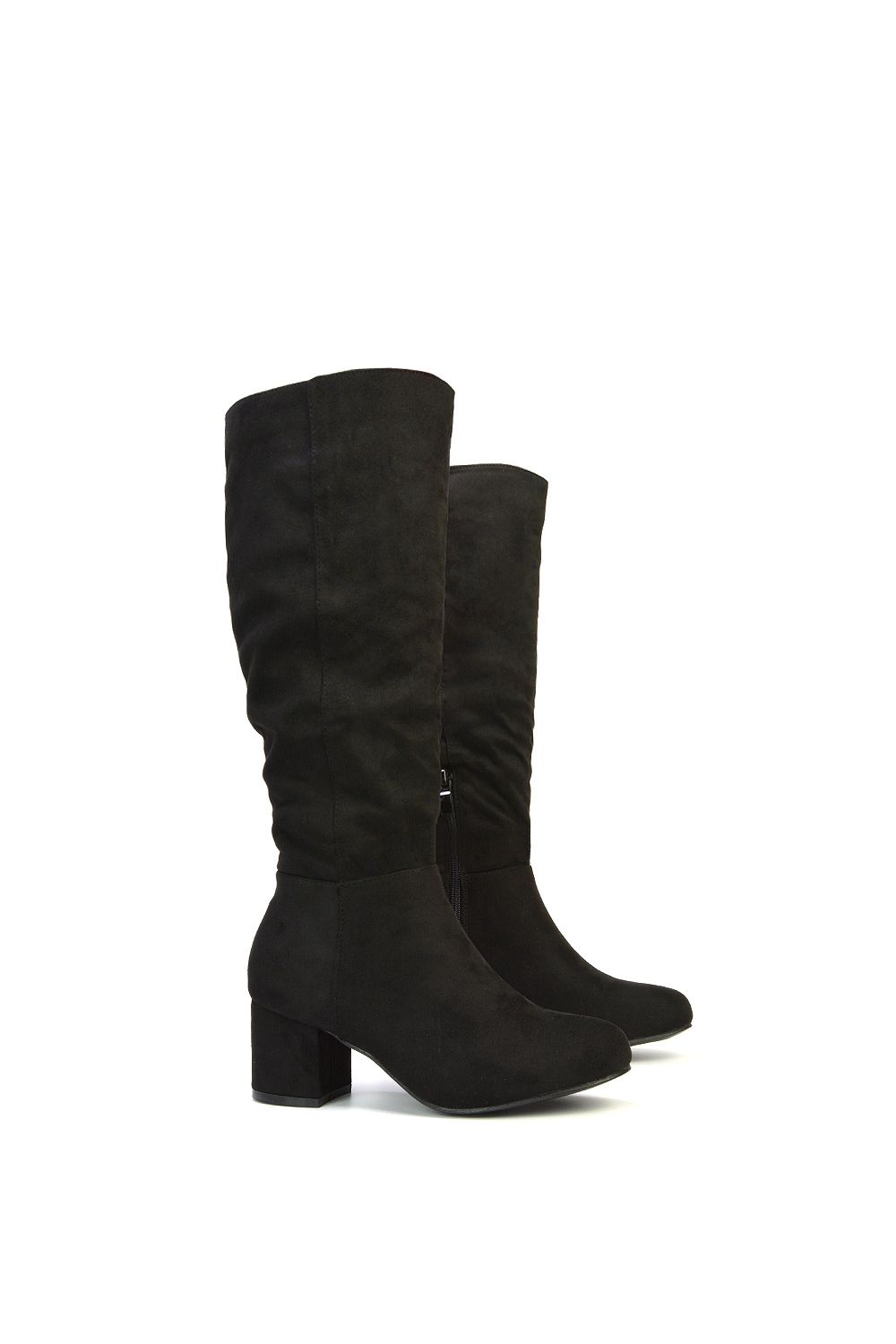 XY London 'Jackie' Ruched Mid Block High Heel Knee High Boots image 6