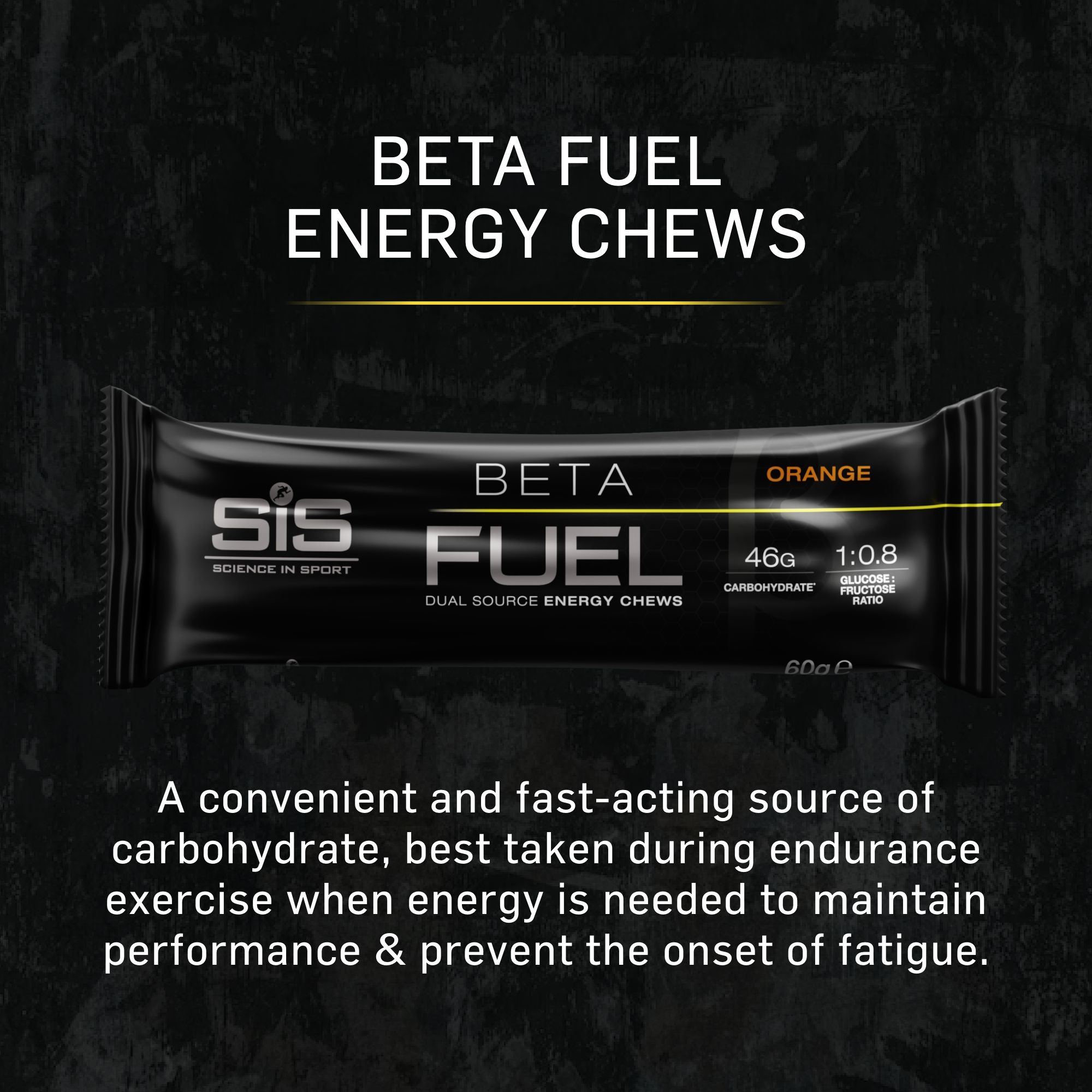 Science in Sport Beta Fuel Dual Source Energy Chews 60g - Orange - 6 Pack image 2