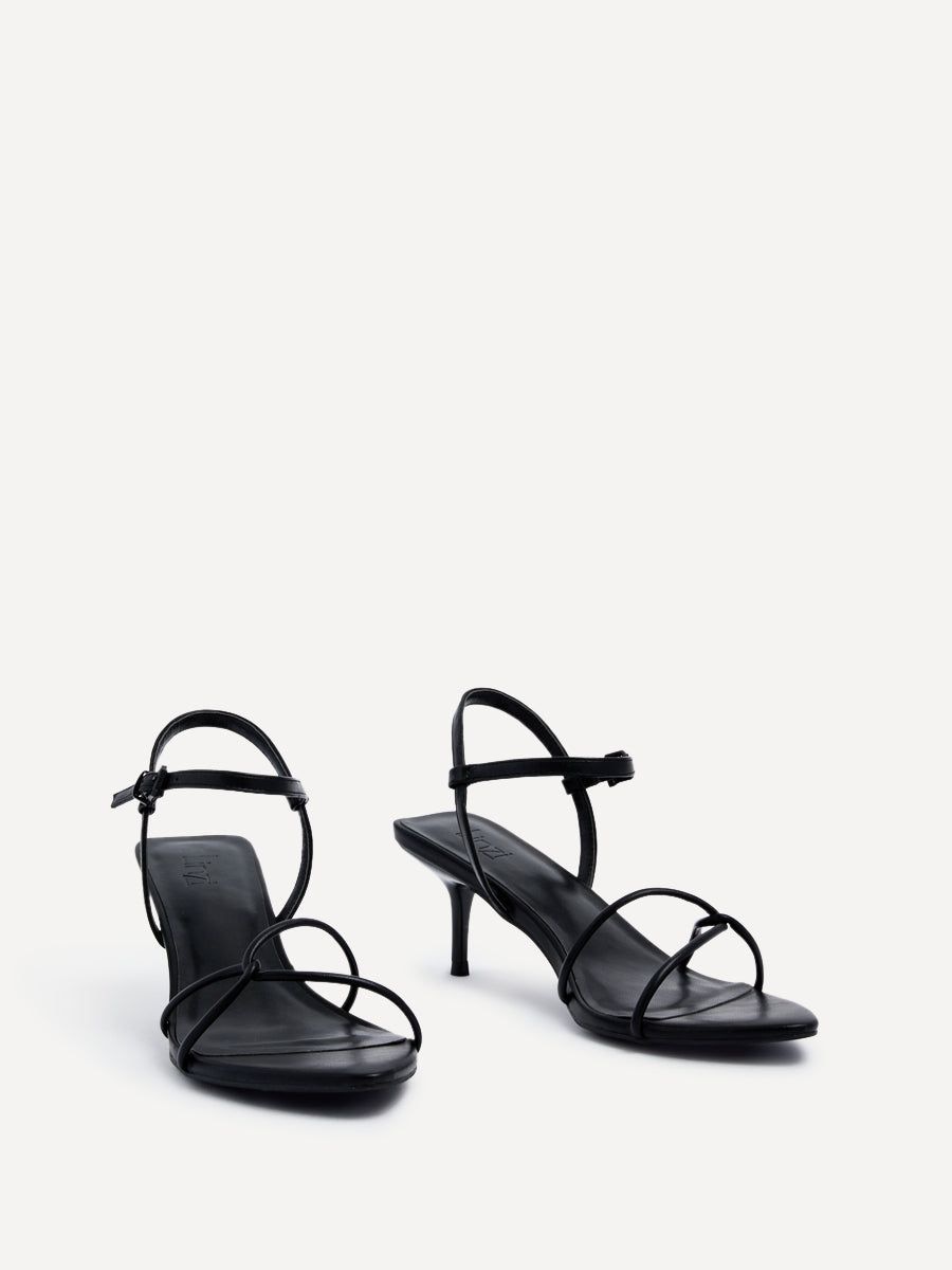 Linzi Charli Black Faux Leather Intertwined Stiletto Heel image 3