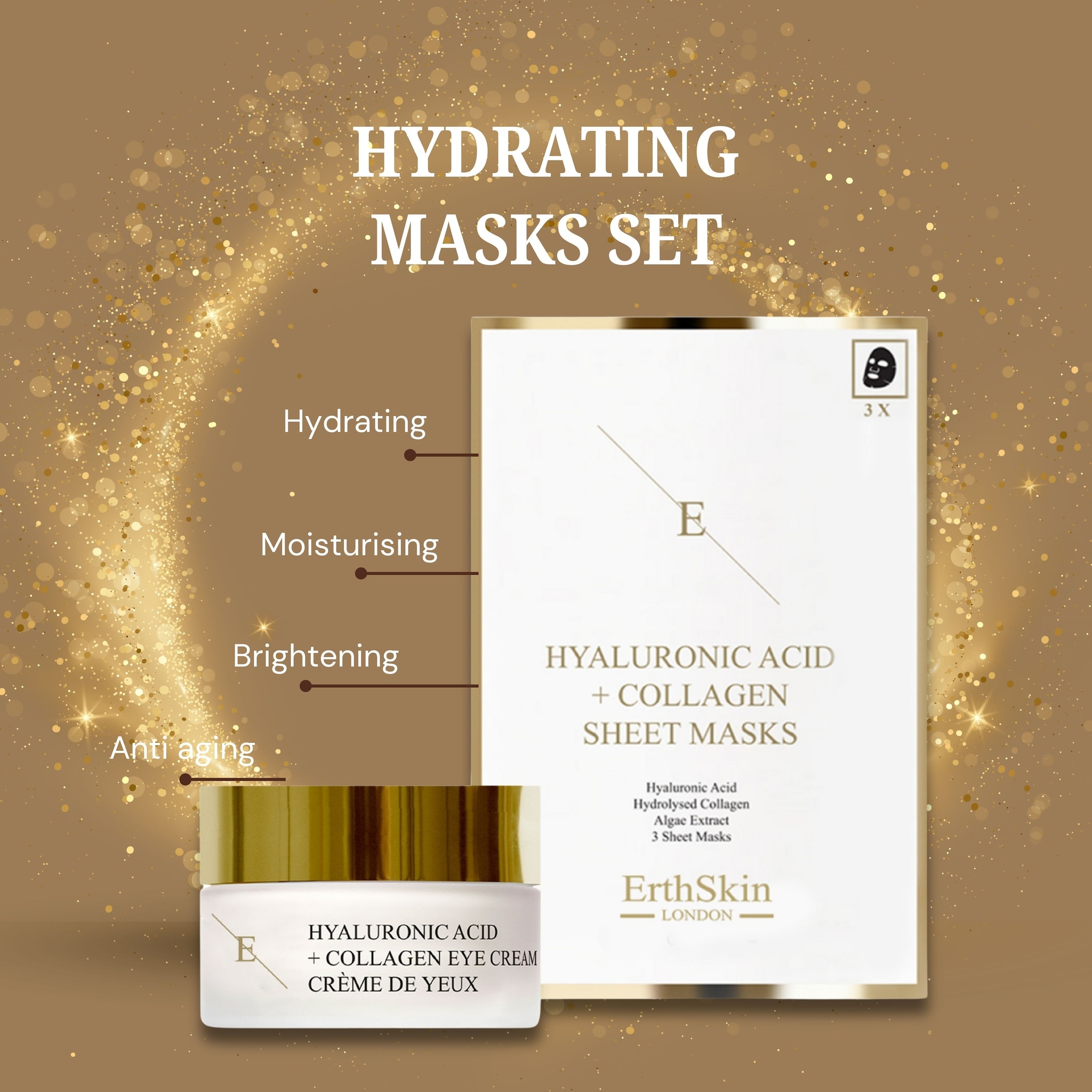 Erth Skin London Hyaluronic Acid Sheet Mask + Pro Age Eye Cream 30ml – Hydrating Duo image 7