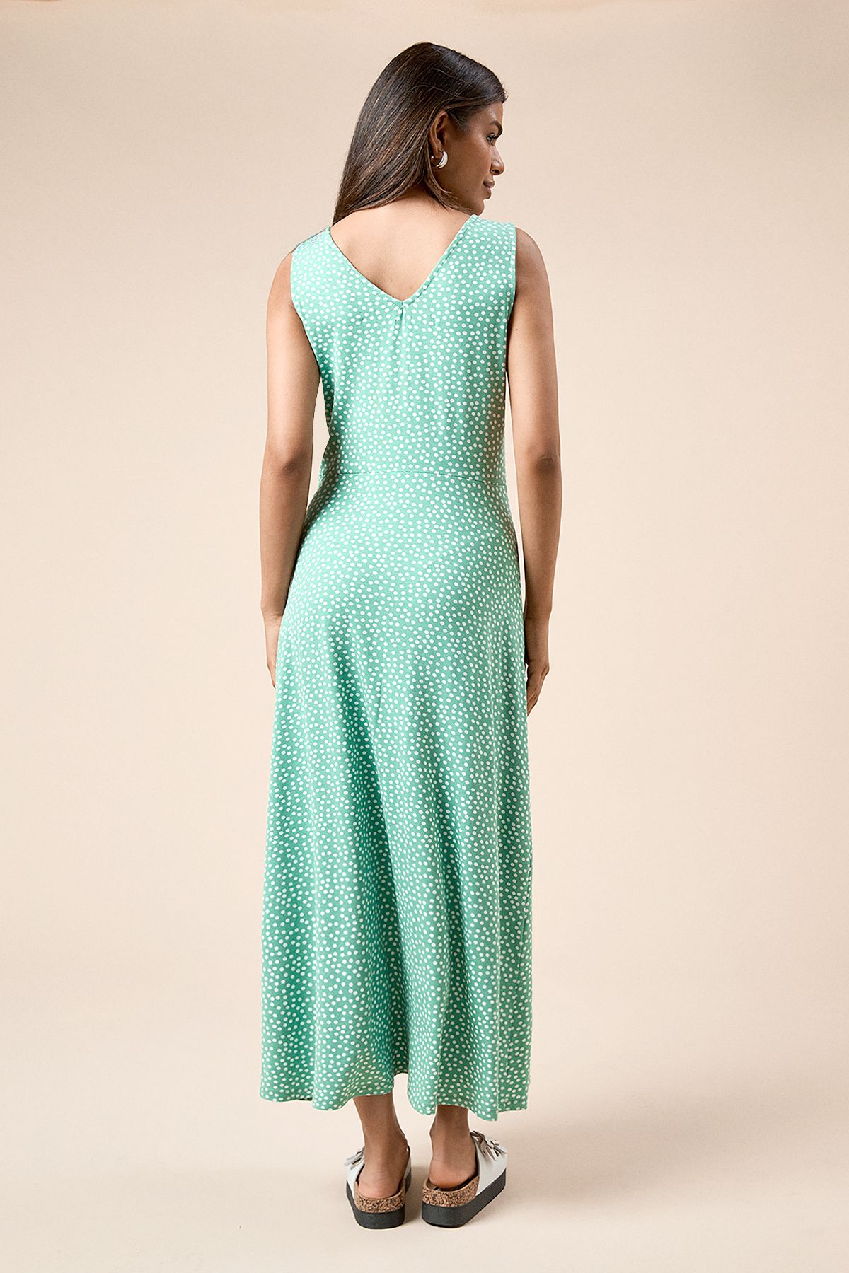 Dorothy Perkins Petite Sage Floral Button Through Midi Dress Sage image 3