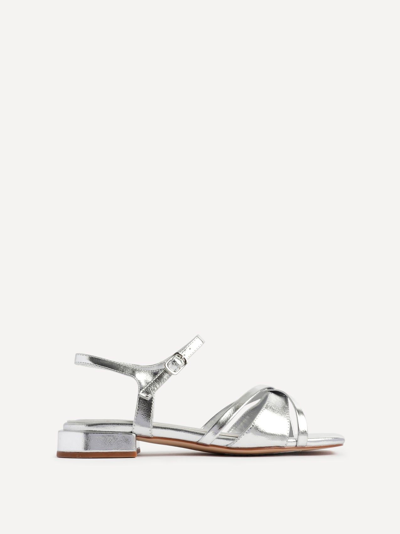 Linzi Zenna Silver Strappy Low Sandals