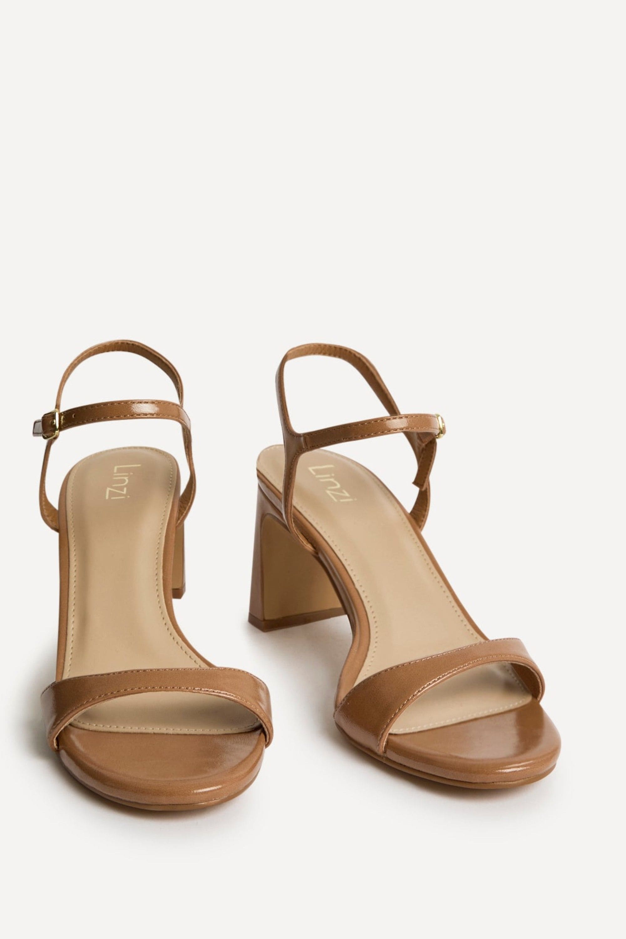 Linzi Charisma Camel Faux Leather Heeled Sandals image 3