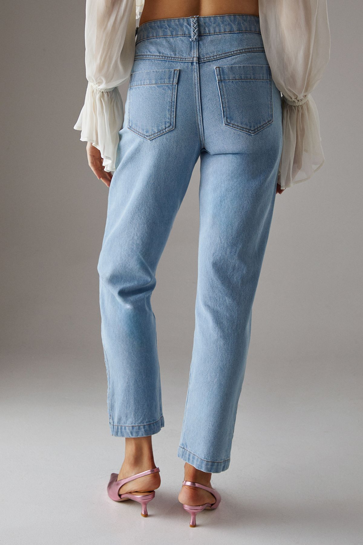 Warehouse Denim Whipstitch Straight Leg Jean Light Wash image 3