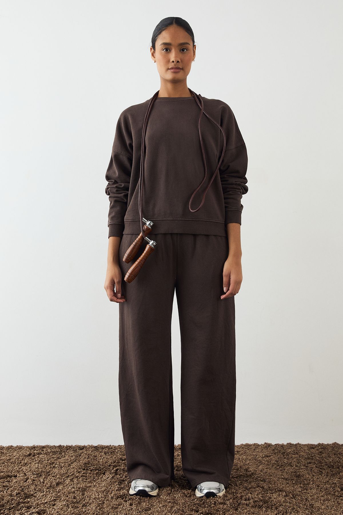 DSGN Studio DSGN Studio Premium Heavyweight Washed Straight Leg Jogger Chocolate image 5