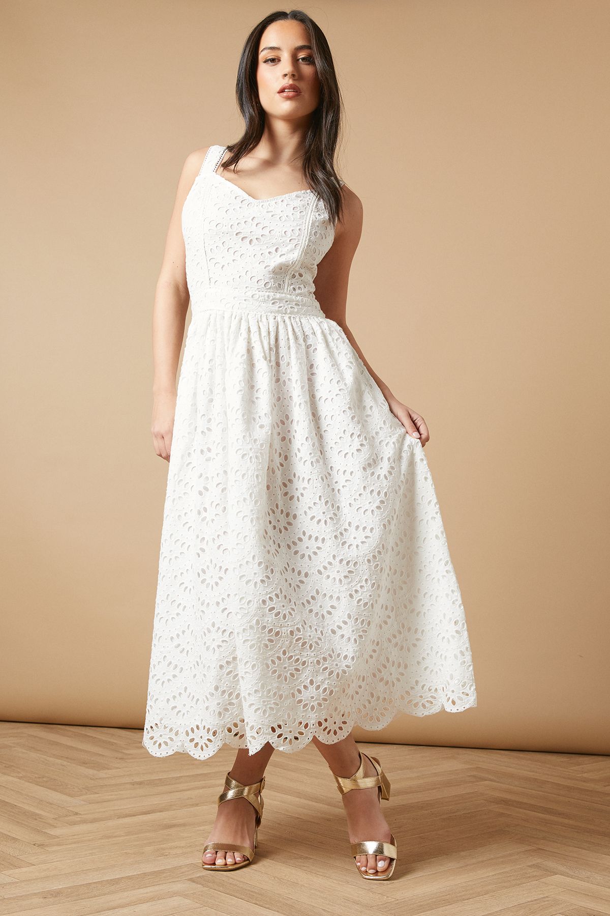 Oasis Millie Covered Buckle Medium Block Heeled Sandals Gold image 3