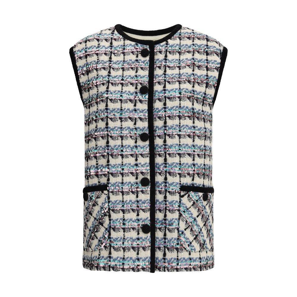 Valentino Sequin Tweed Vest Wo - Multicolor Suits image 1