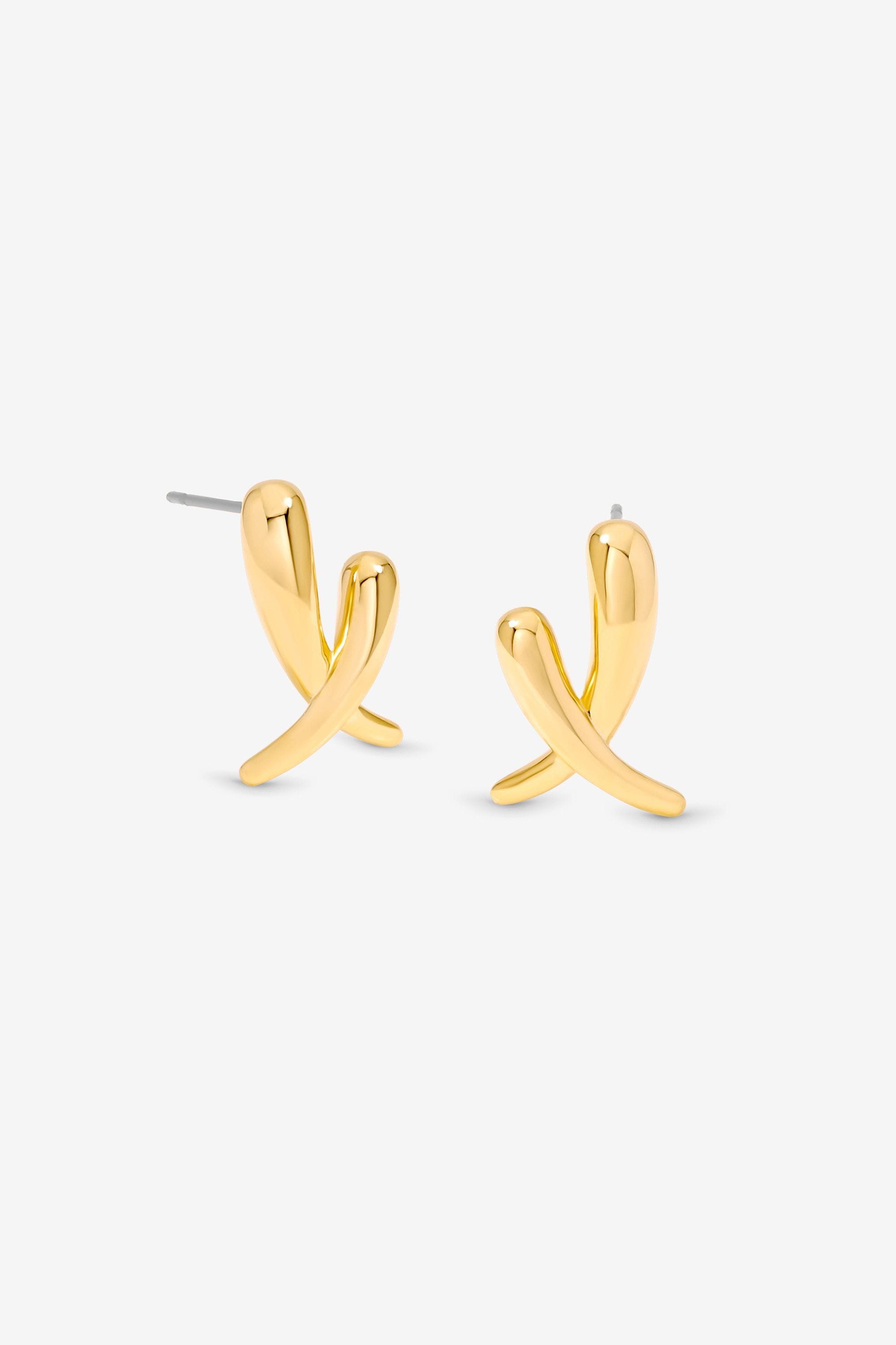 Jon Richard Gold Plated Polished Kiss Earrings image 1