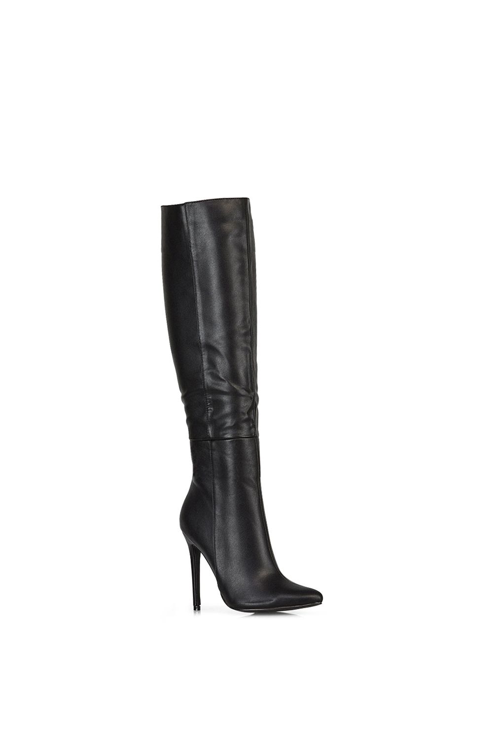 XY London 'Nora' Pointed Toe Zip Up Knee High Stiletto Heel Long Boots image 2