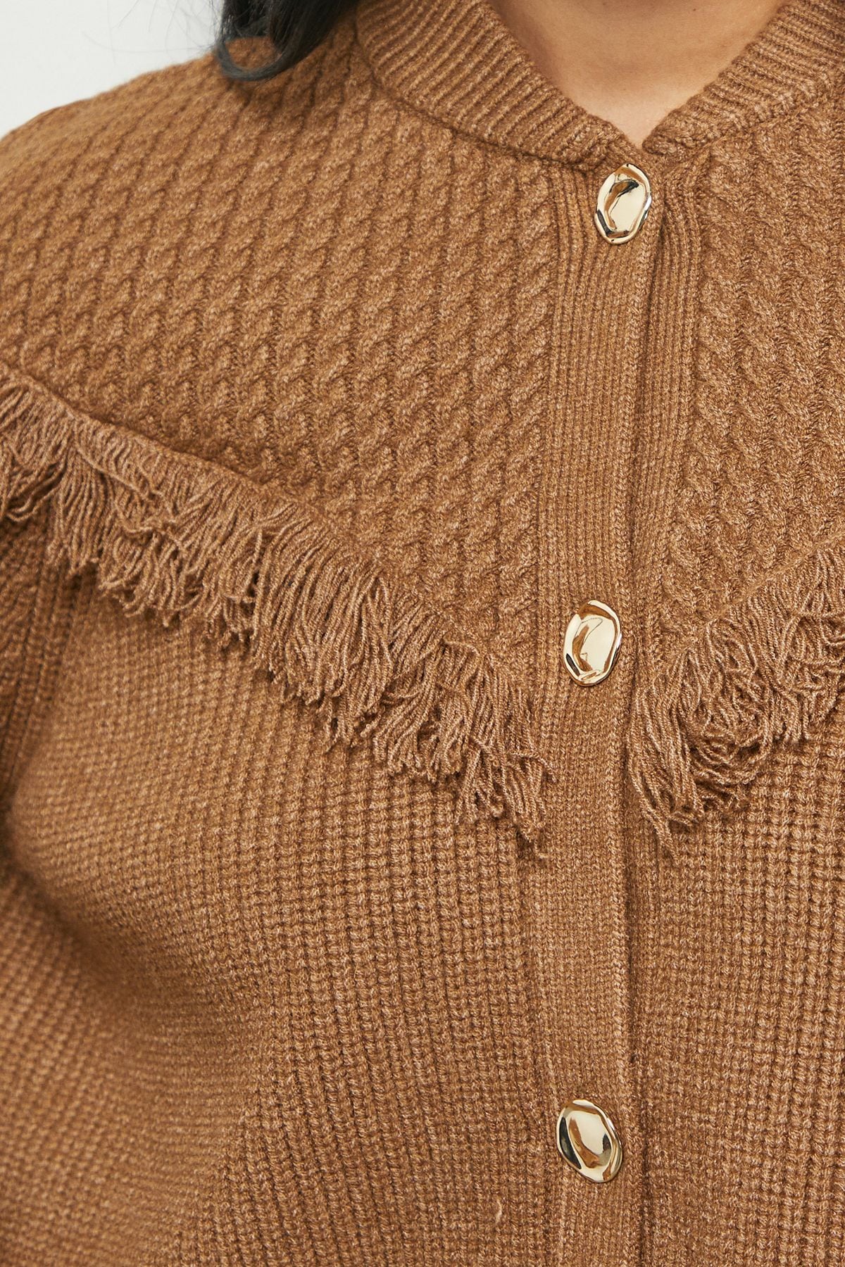 RUNWAY 1.8.1.8 Runway 1.8.1.8. Cable Cardi With Tassel Camel image 5