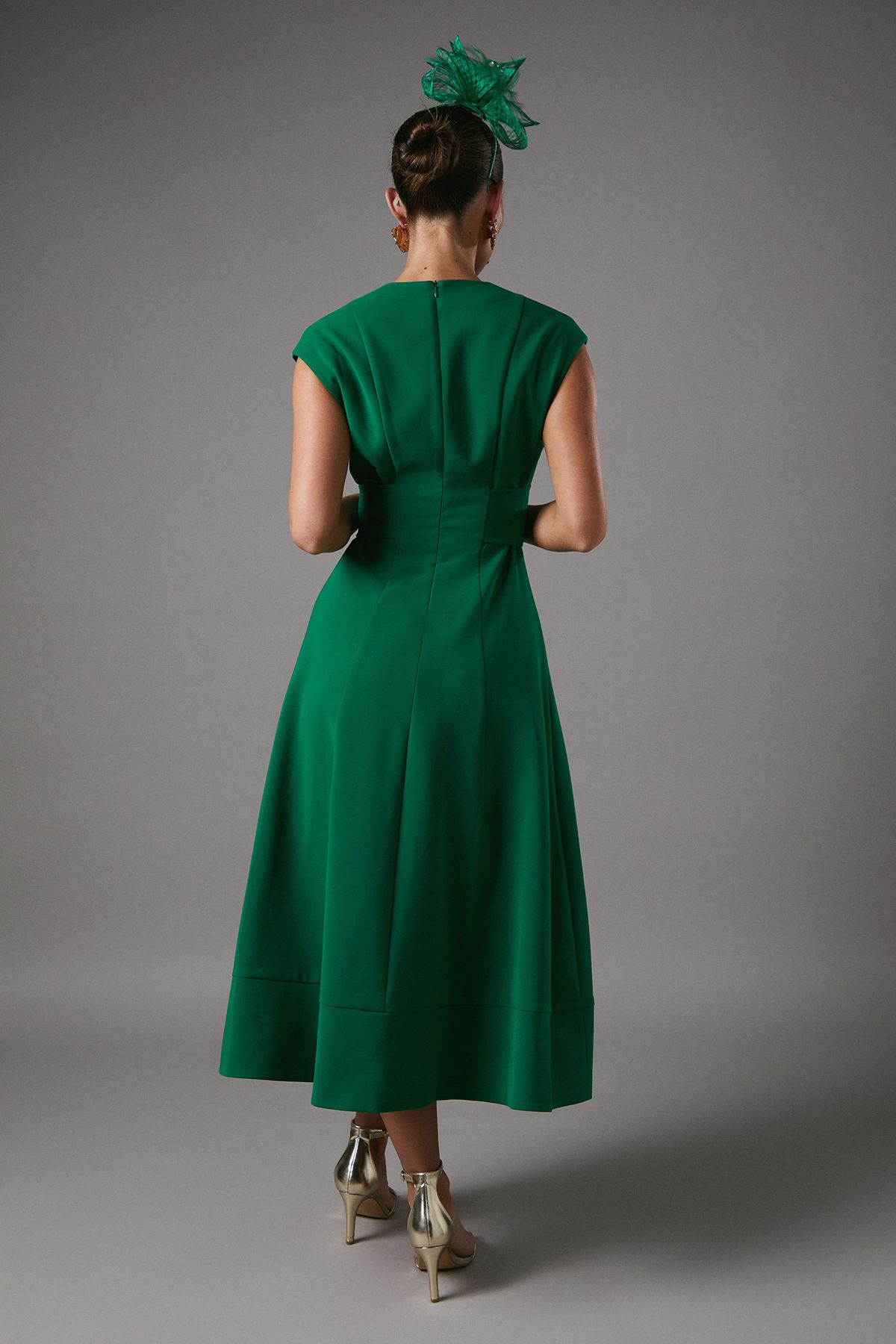 Coast Belted Crepe Dress Emerald image 3