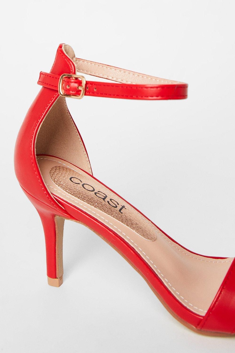 Coast Trinnie Barely There Stiletto Heeled Sandals Red image 4