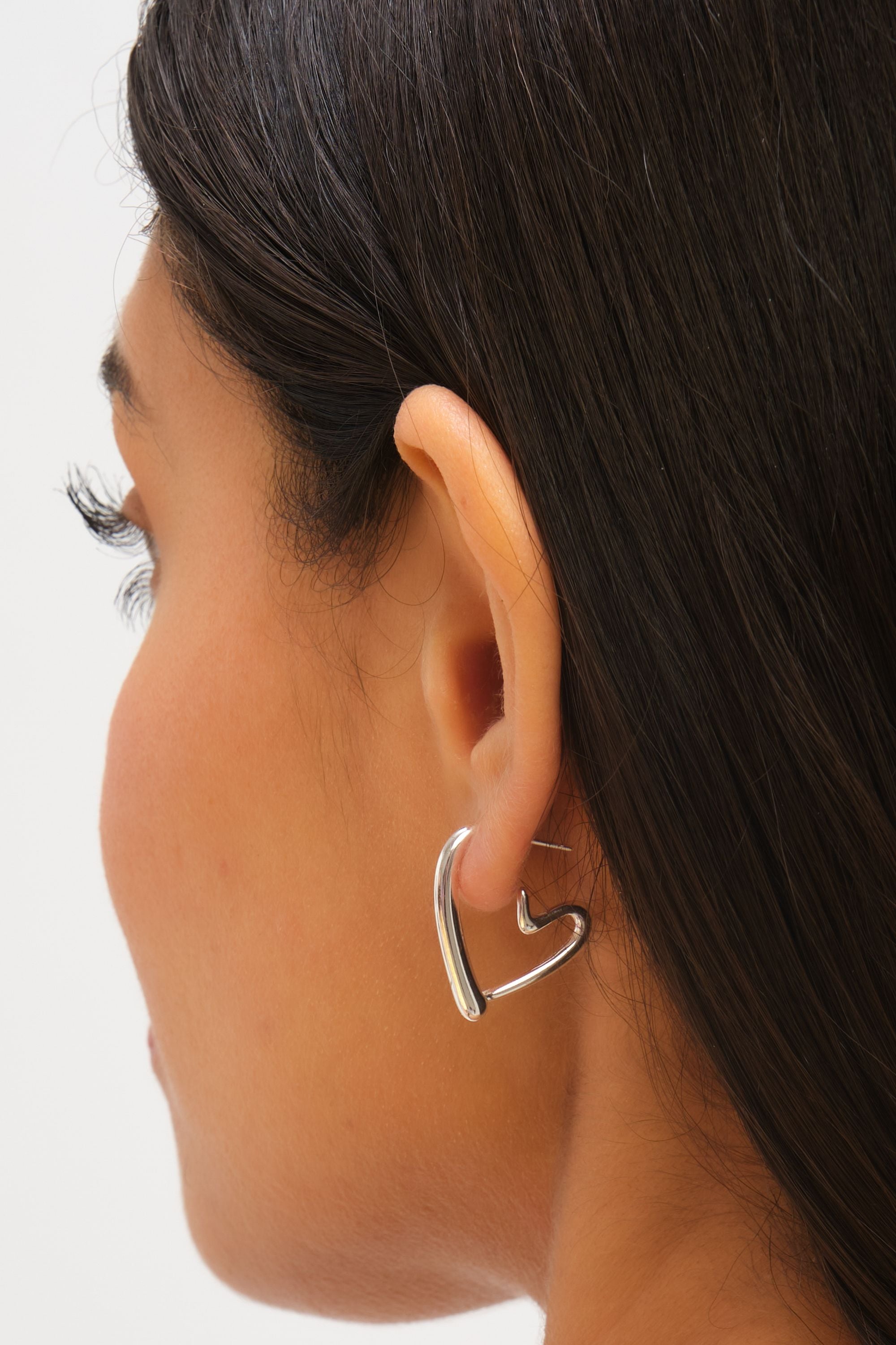 Jon Richard Waterproof Silver Plated Heart Hoop Earrings image 4