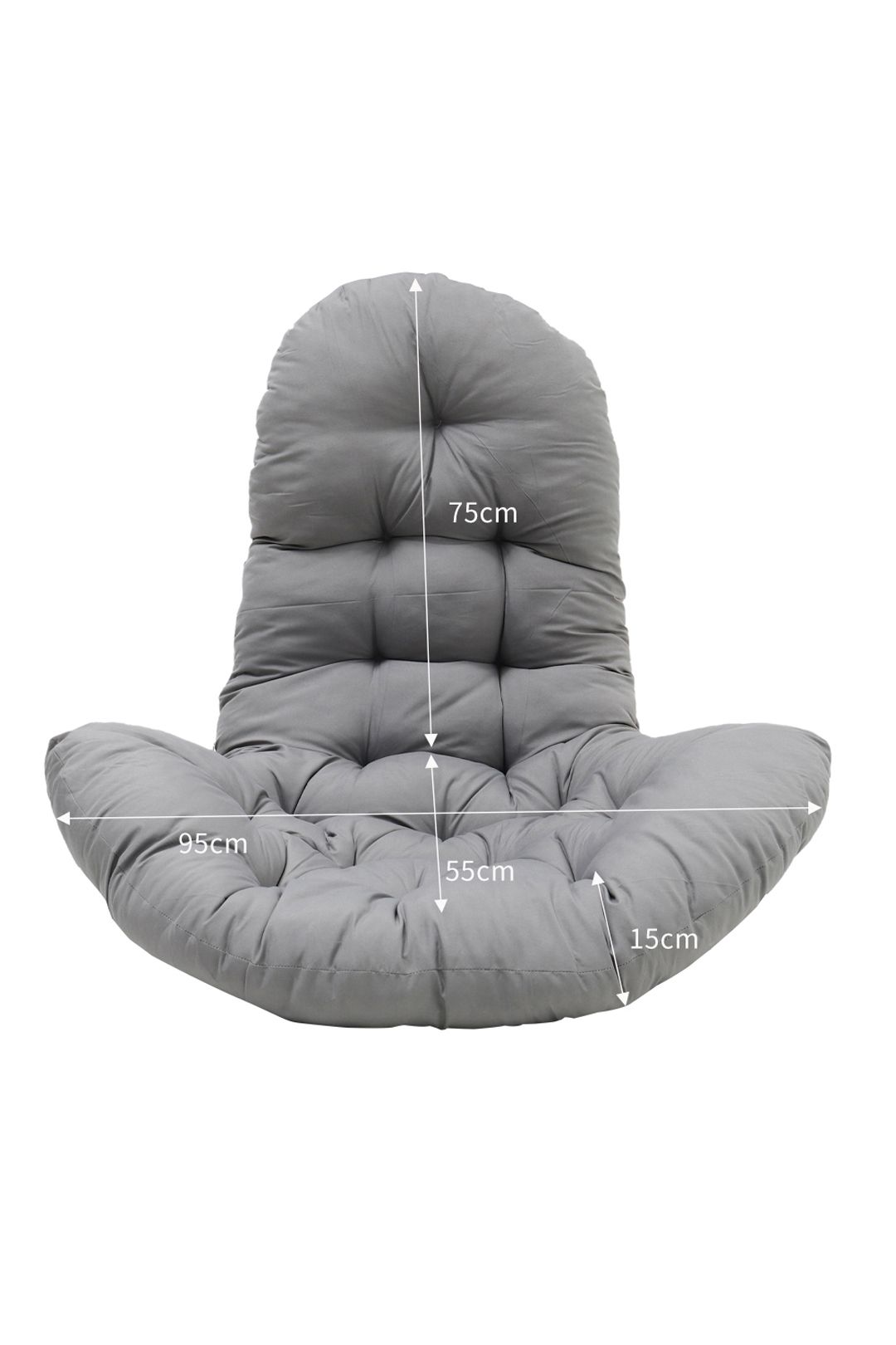 Living and Home 130x95x15cm T-Shaped Garden Cushion for Rattan Swing Chair & Hanging Basket image 8